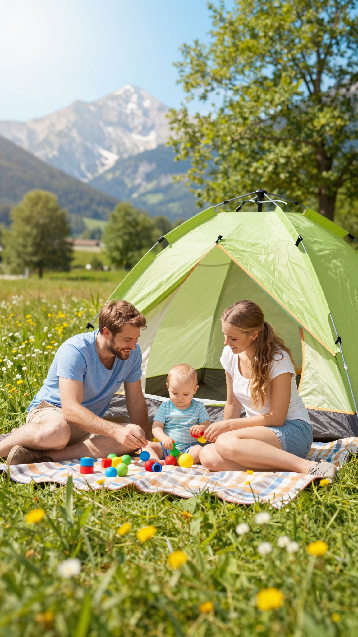 Babás kempingezéshez kényelmes eszközök elengedhetetlenek Szlovéniában.