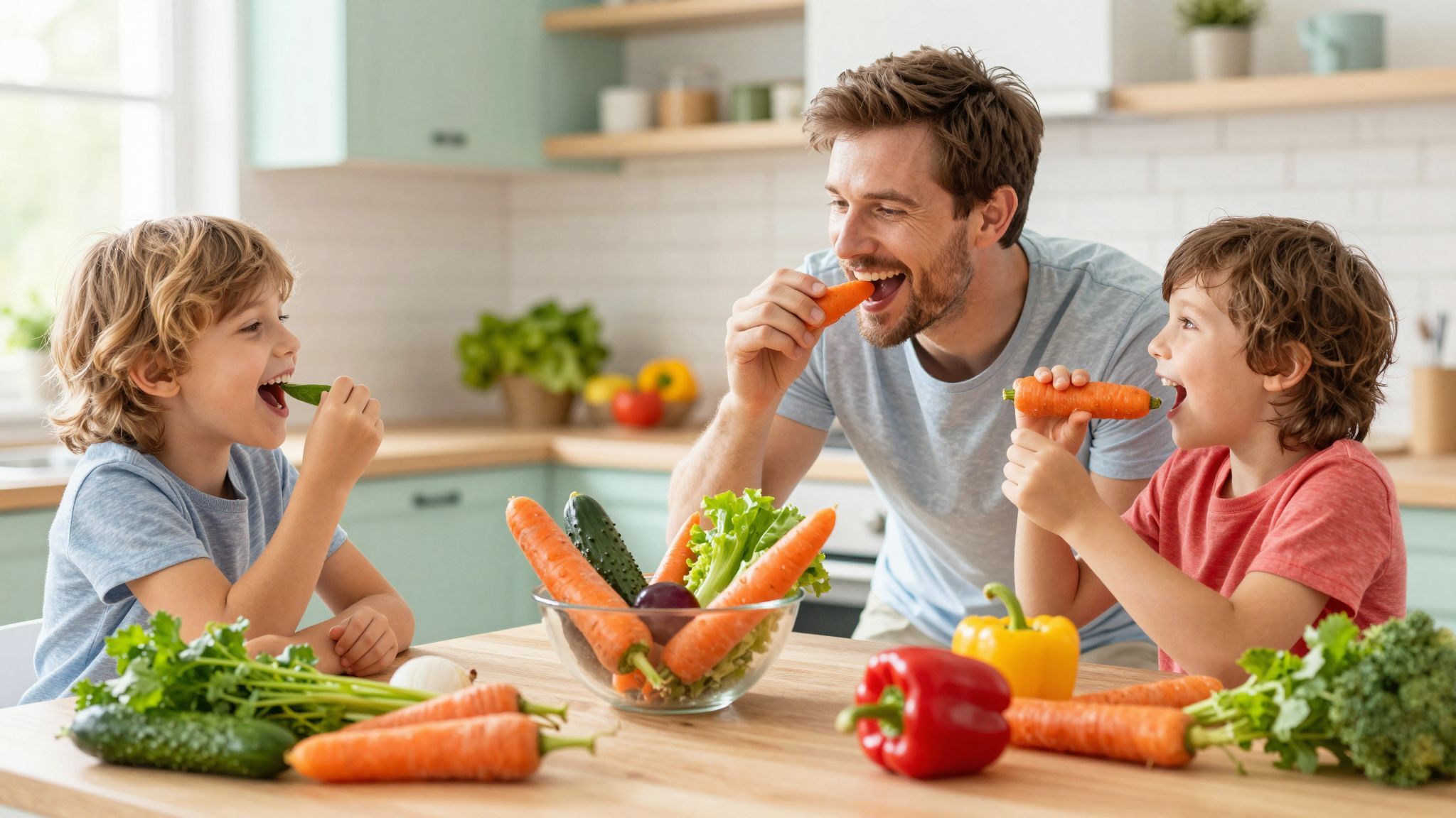 A színes zöldségek segítik a gyerekek érdeklődését.