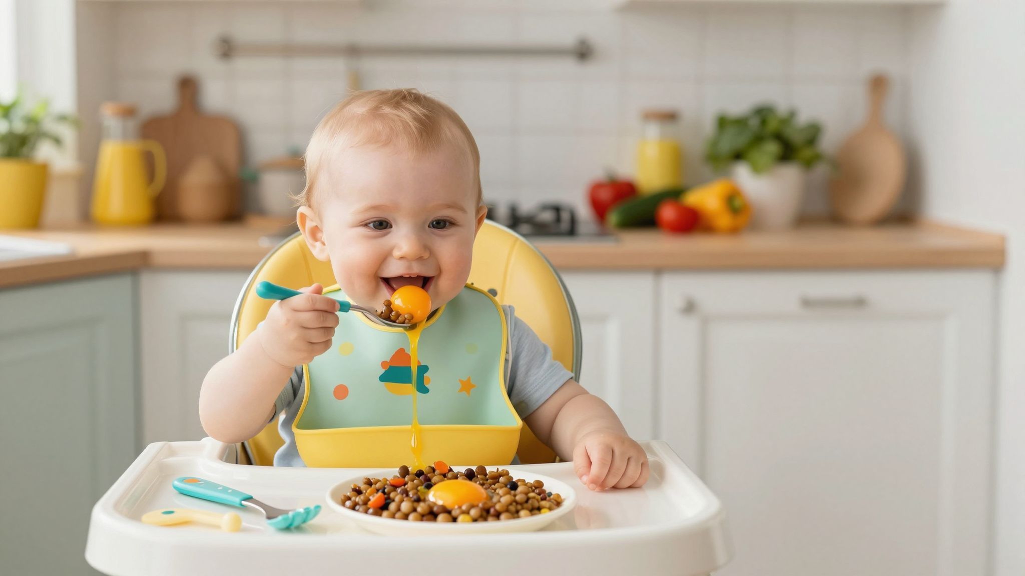 A lencse és tojássárgája gazdag tápanyagforrás a babáknak.