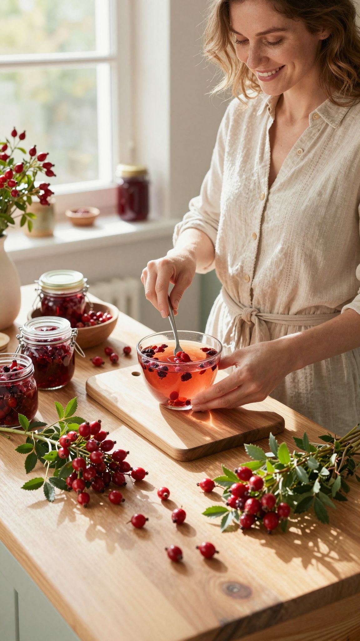 A csipkebogyóból lekvár és szirup is készíthető.