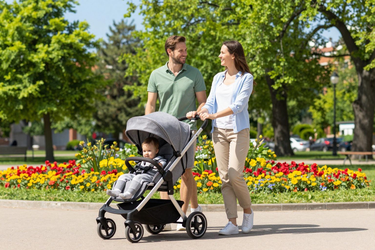 A megfelelő babakocsi növeli a séta komfortját.