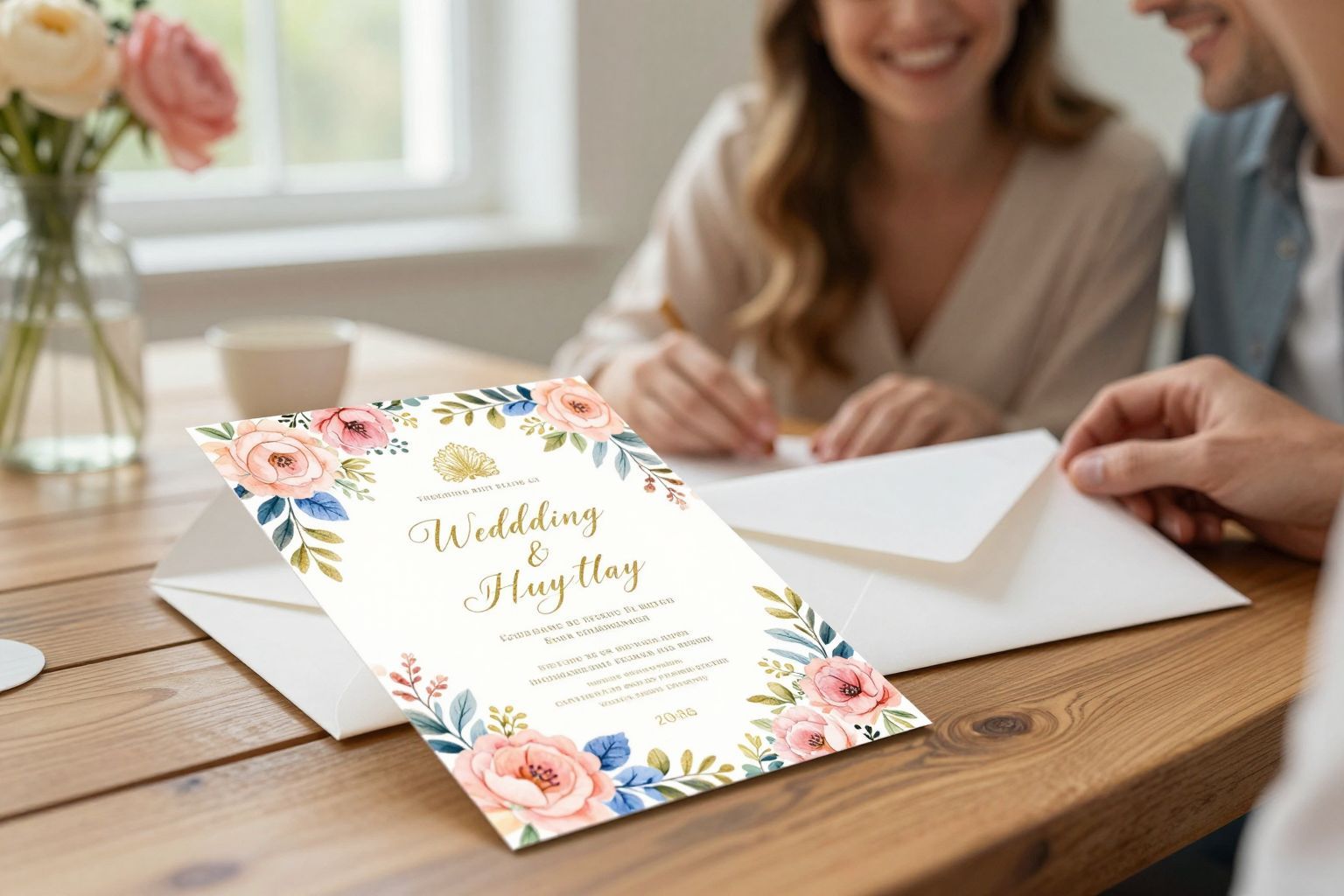 A boríték címzése tükrözi a meghívó eleganciáját.