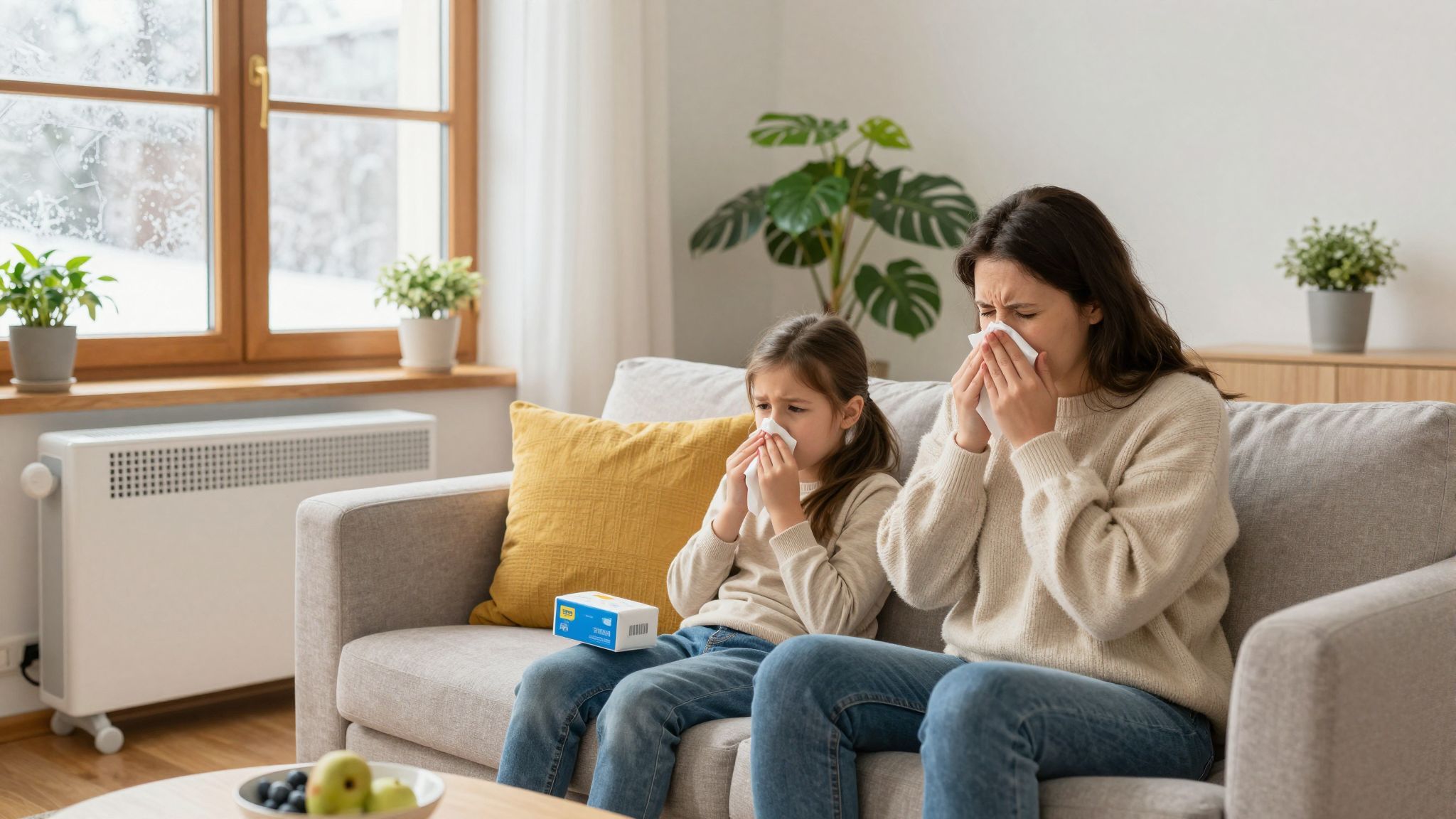 A fűtés száraz levegőt okoz, ami allergiát súlyosbíthatja.