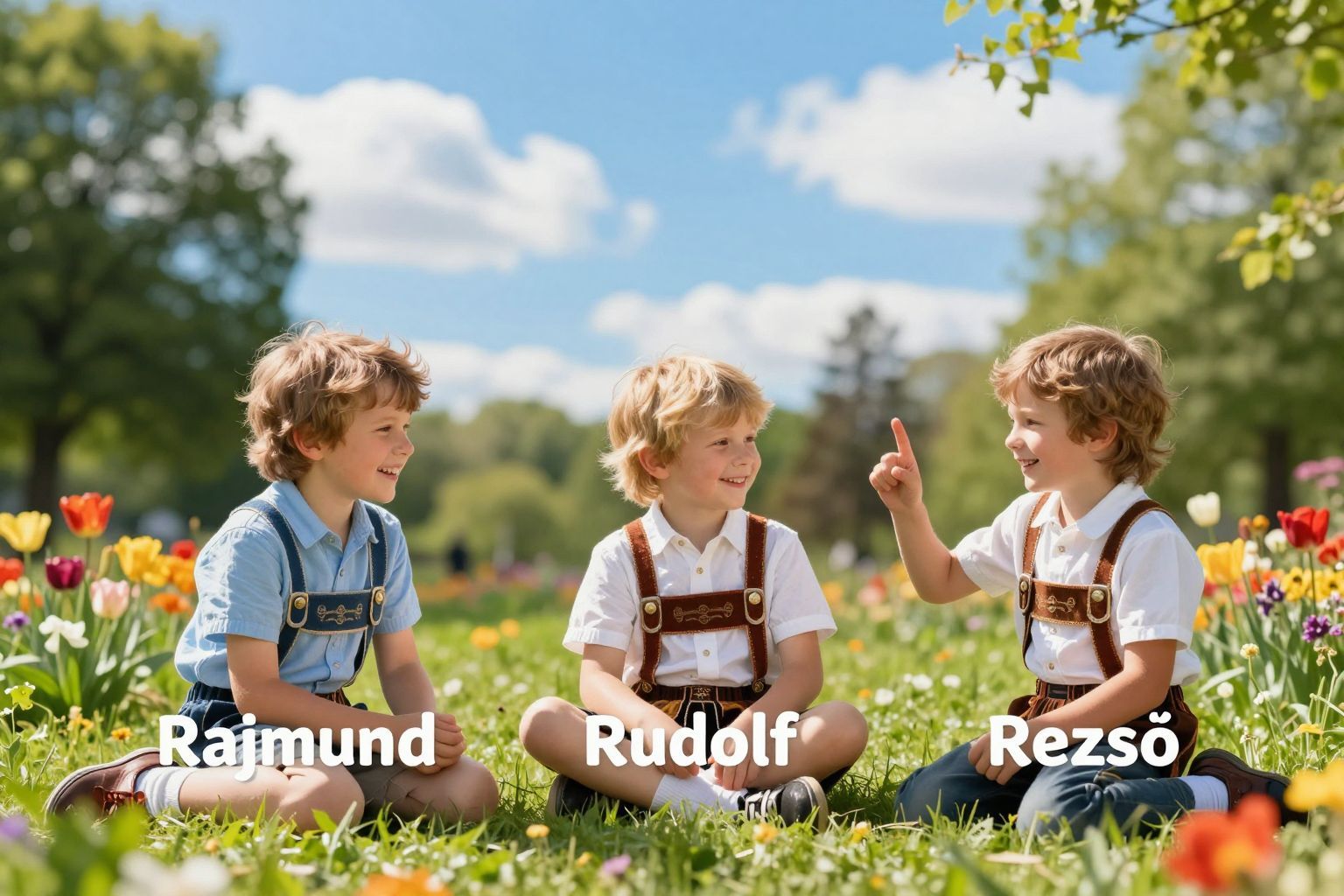 A Rajmund, Rudolf és Rezső név germán gyökerekkel bír.