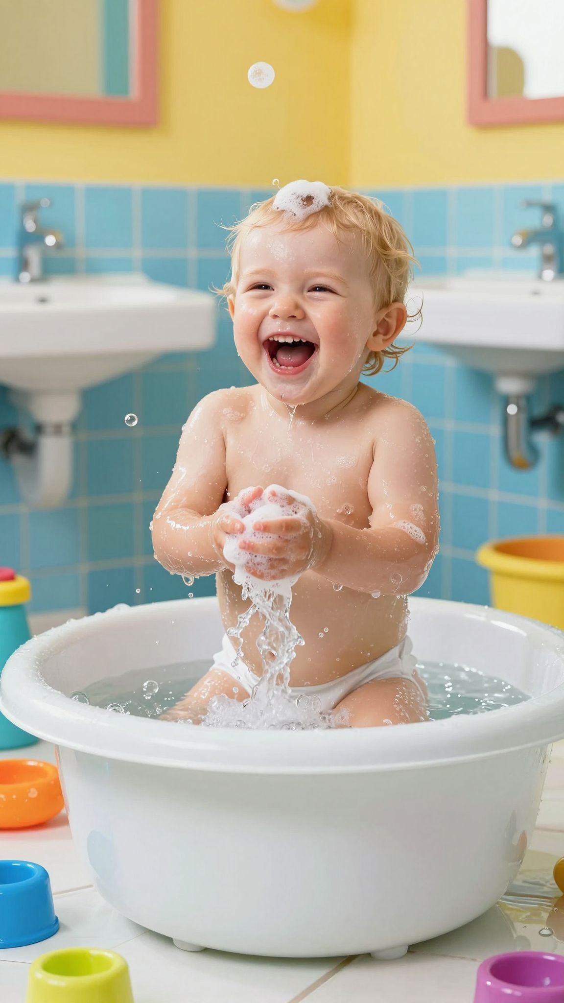 A játékos hajmosás segíthet elkerülni a hisztit.