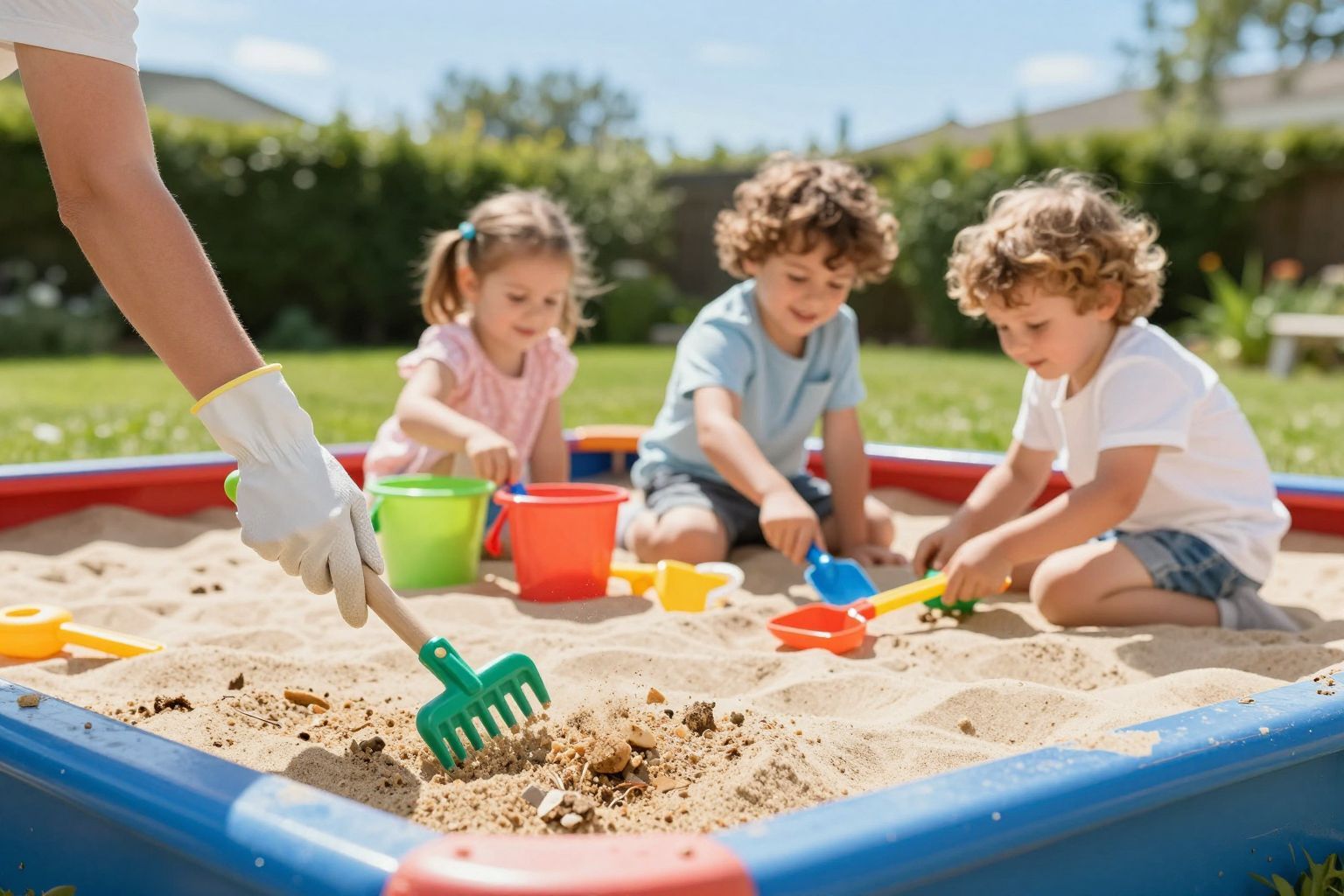 A homokozót havonta cseréljük friss homokra és tisztítsuk.