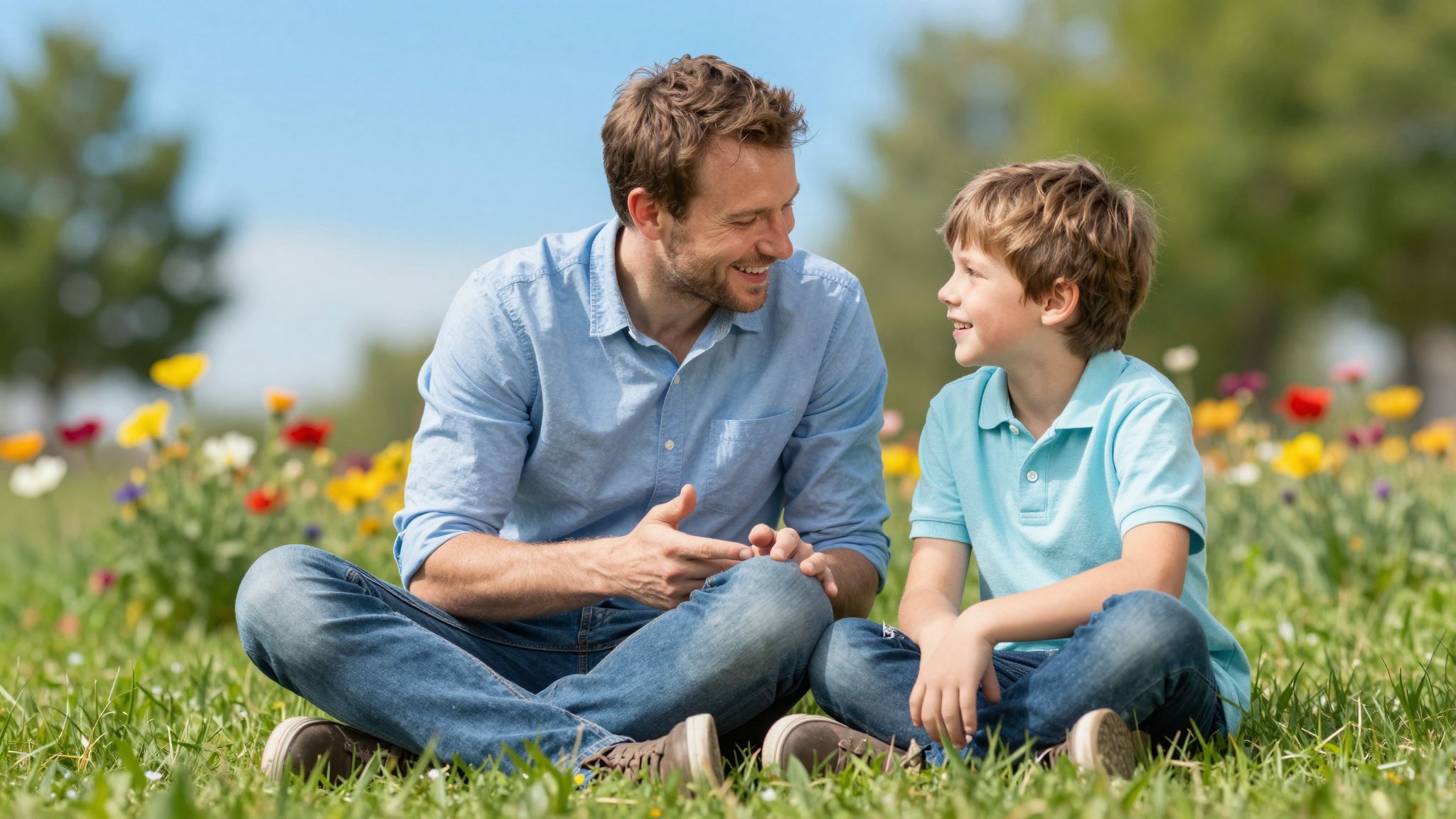 A mély beszélgetések erősítik az érzelmi kötődést apa és fi között.