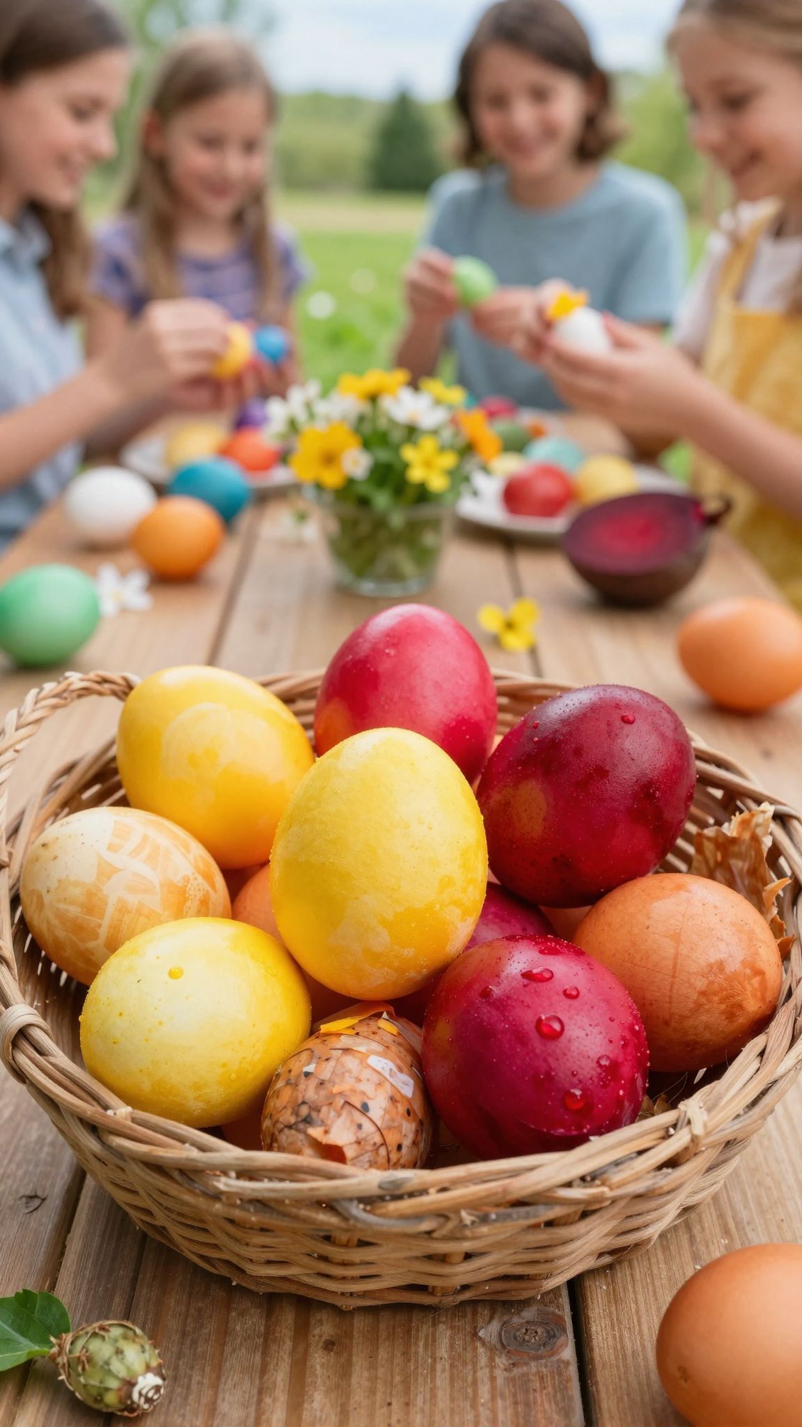 A kurkuma intenzív sárgája természetes tojásfestő anyag.
