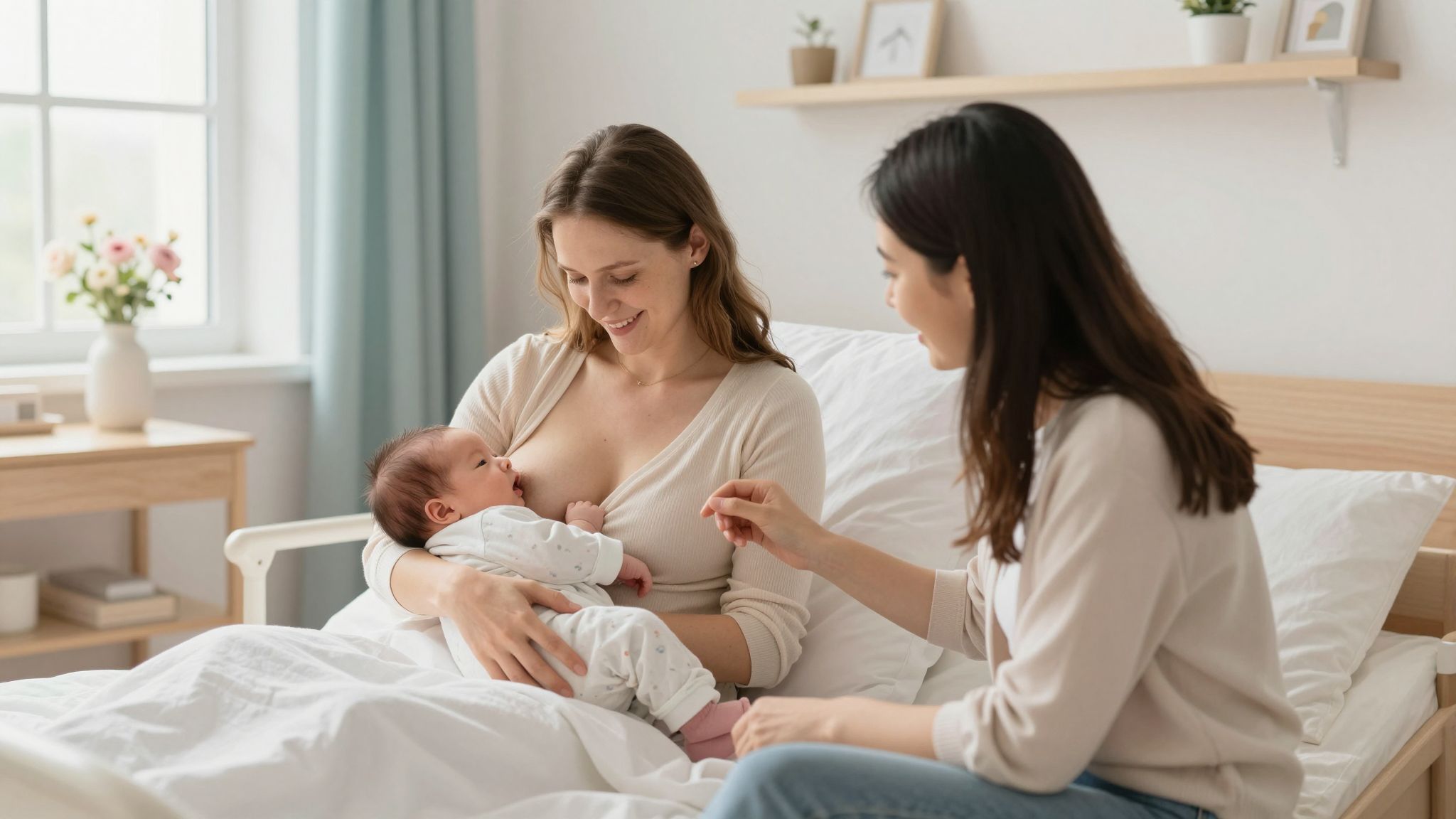 A rooming-in erősíti a szoptatási kapcsolatot anyával.