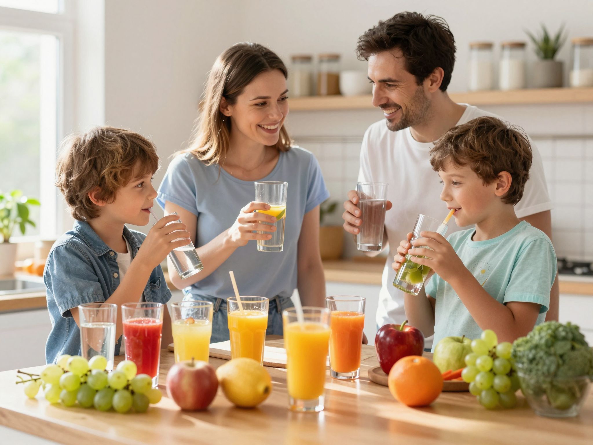 A szülők példamutatása meghatározza a gyerekek folyadékfogyasztását.