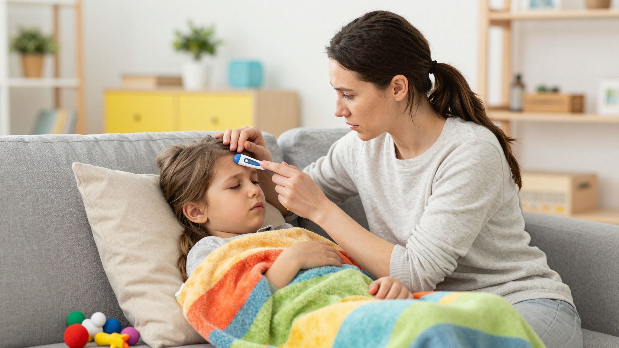 A láz kezelésekor a szülők nyugalma elengedhetetlen.