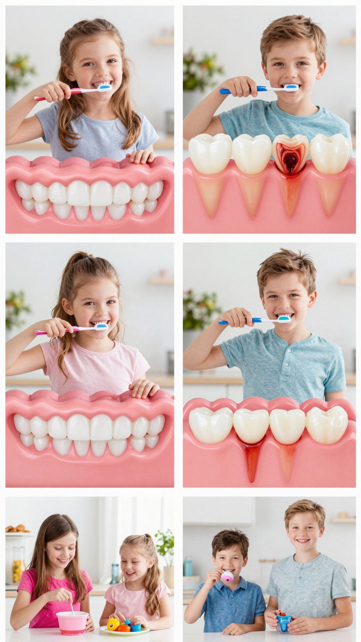 A szuvasodás négy stádiuma a fogak fokozatos romlása.