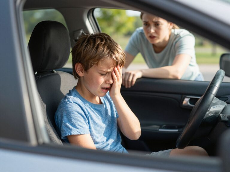 Az autóba zárt gyermek életveszélyben van: a túlmelegedés kockázatai