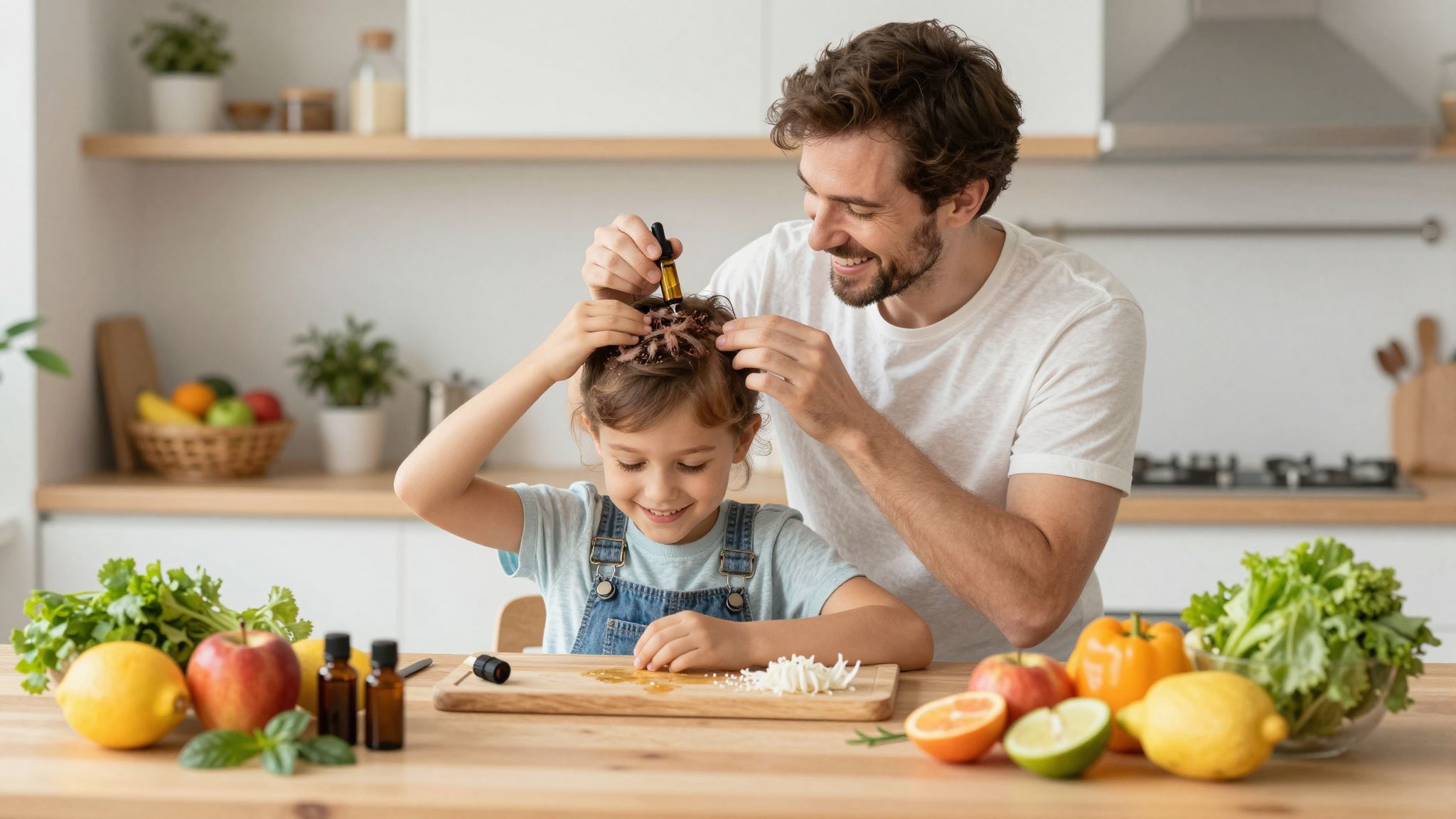 Az olajok fullasztó hatása hatékony a fejtetű ellen.