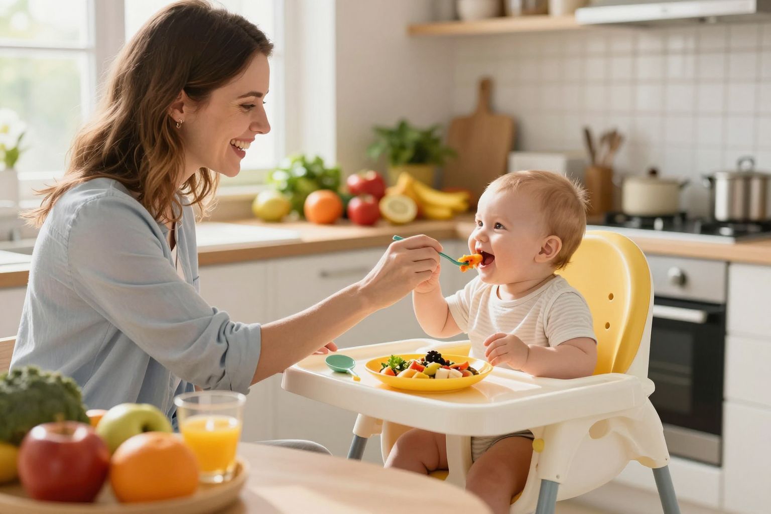 A színes tálalás felkelti a baba étkezési kedvét!