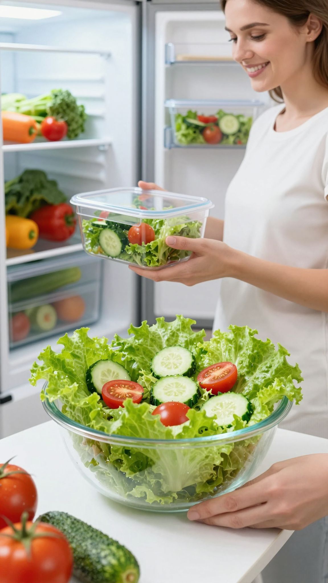 A vízben áztatott konyharuha segít megőrizni a salátát.