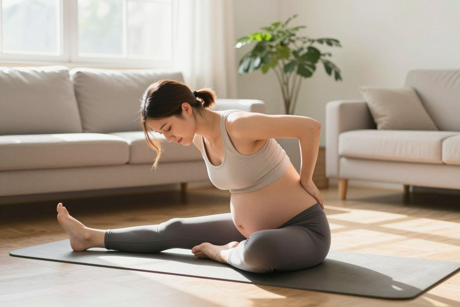 A helyes testtartás segít a terhességi hátfájás megelőzésében.