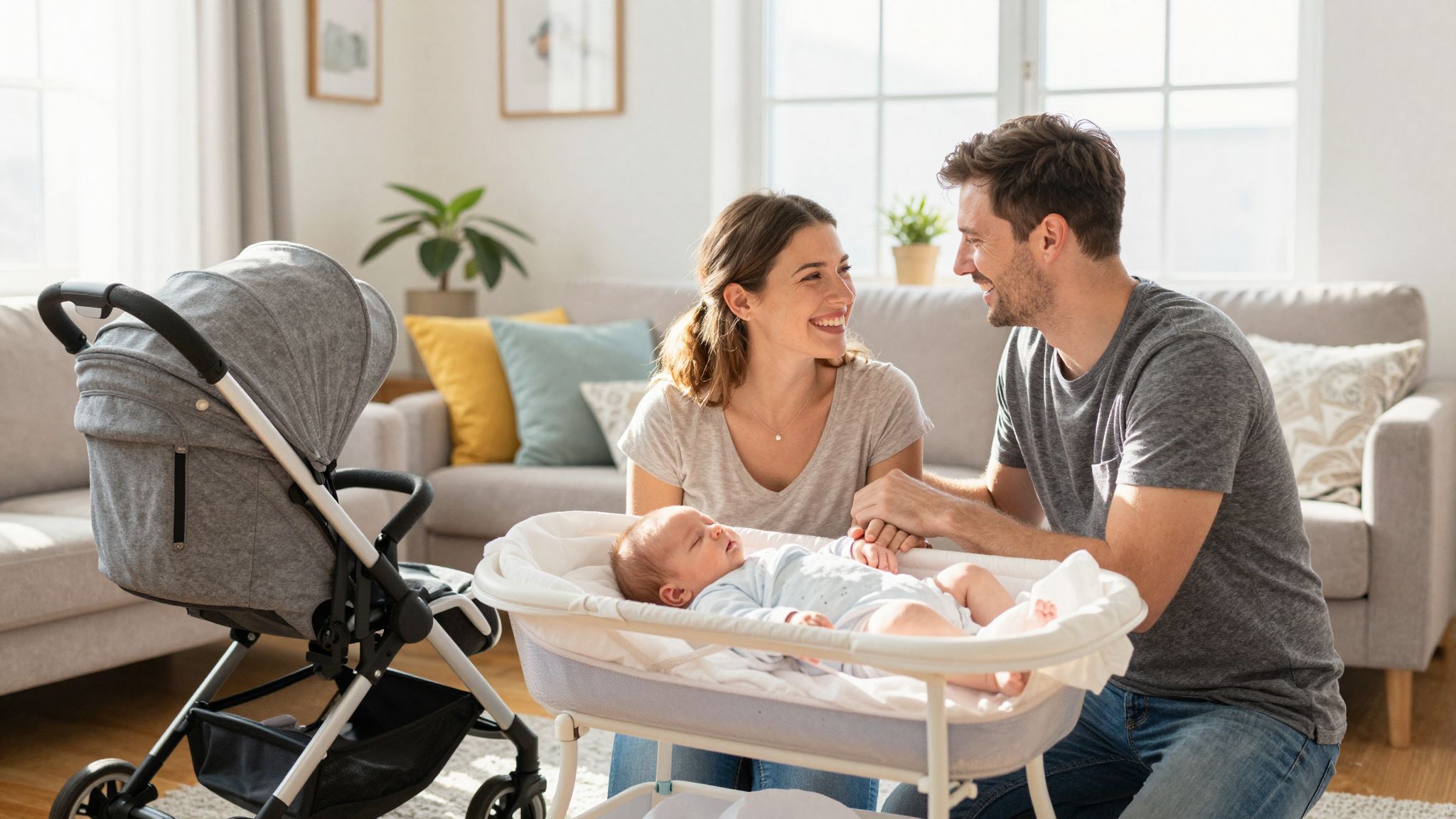 A hordozás és babakocsi kombinációja megkönnyíti a sétákat.