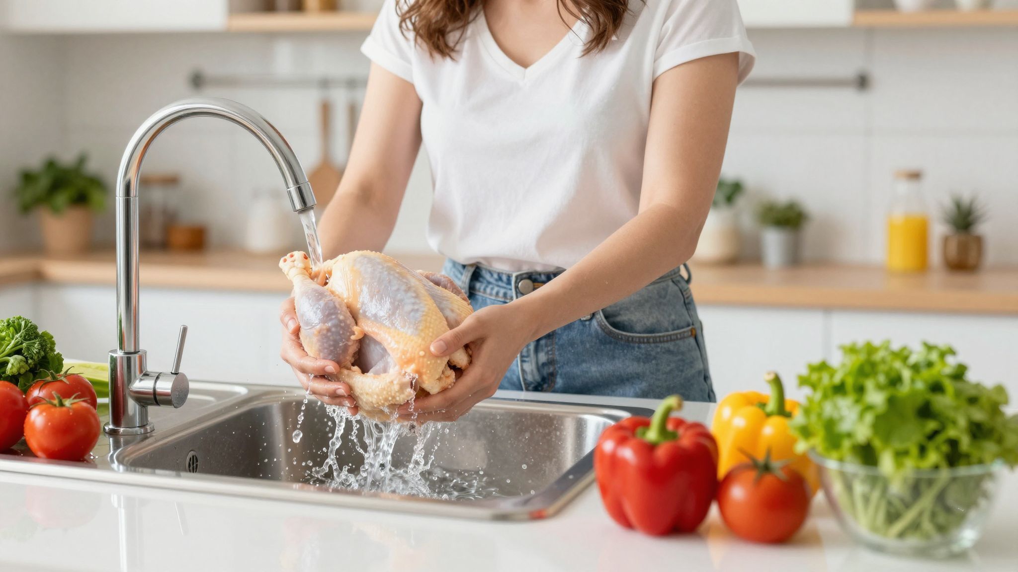 A csirkehús mosása terjesztheti a Salmonella baktériumot.
