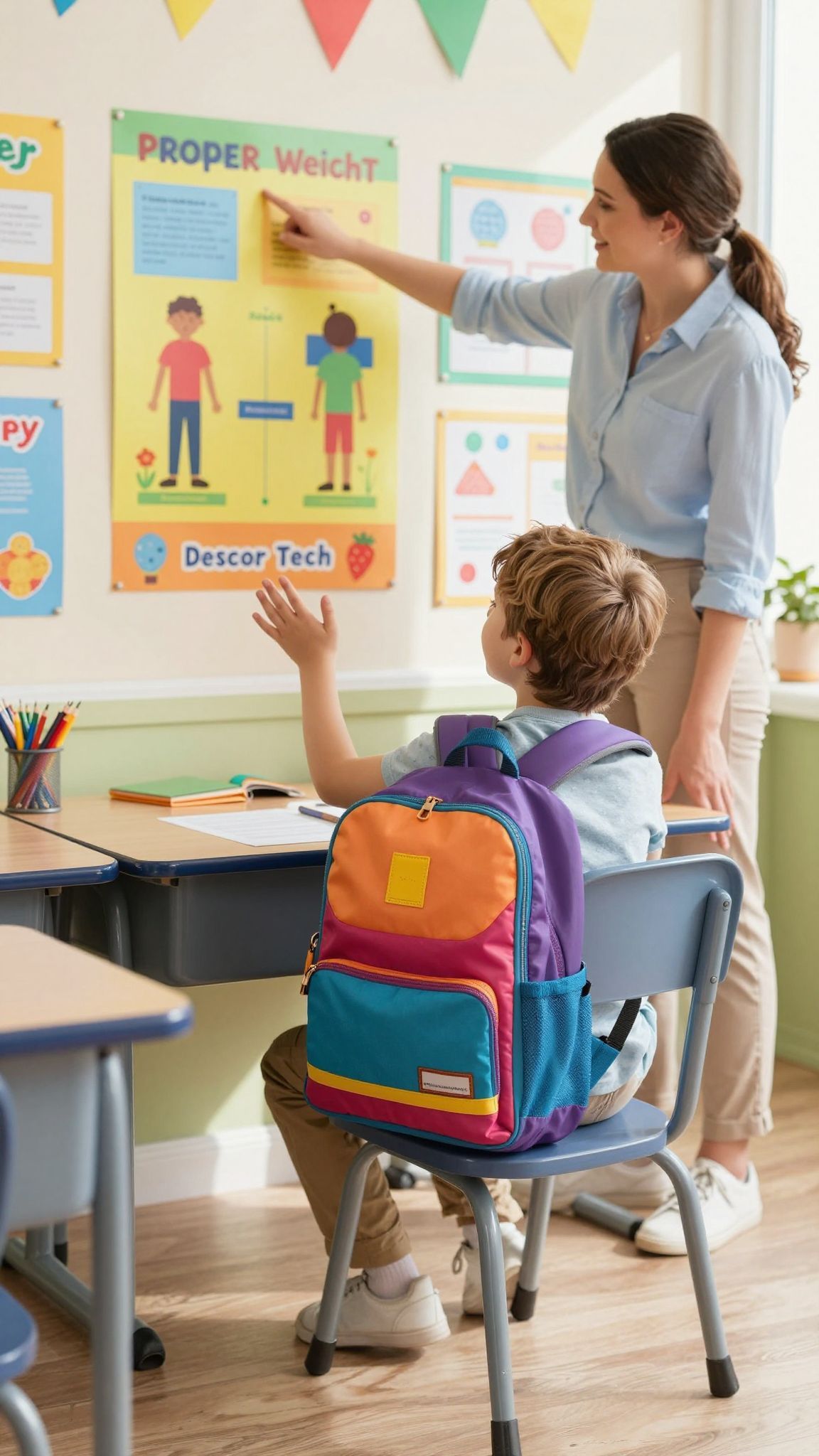 A helytelen súlyelosztás hátfájáshoz vezethet gyermekeknél.