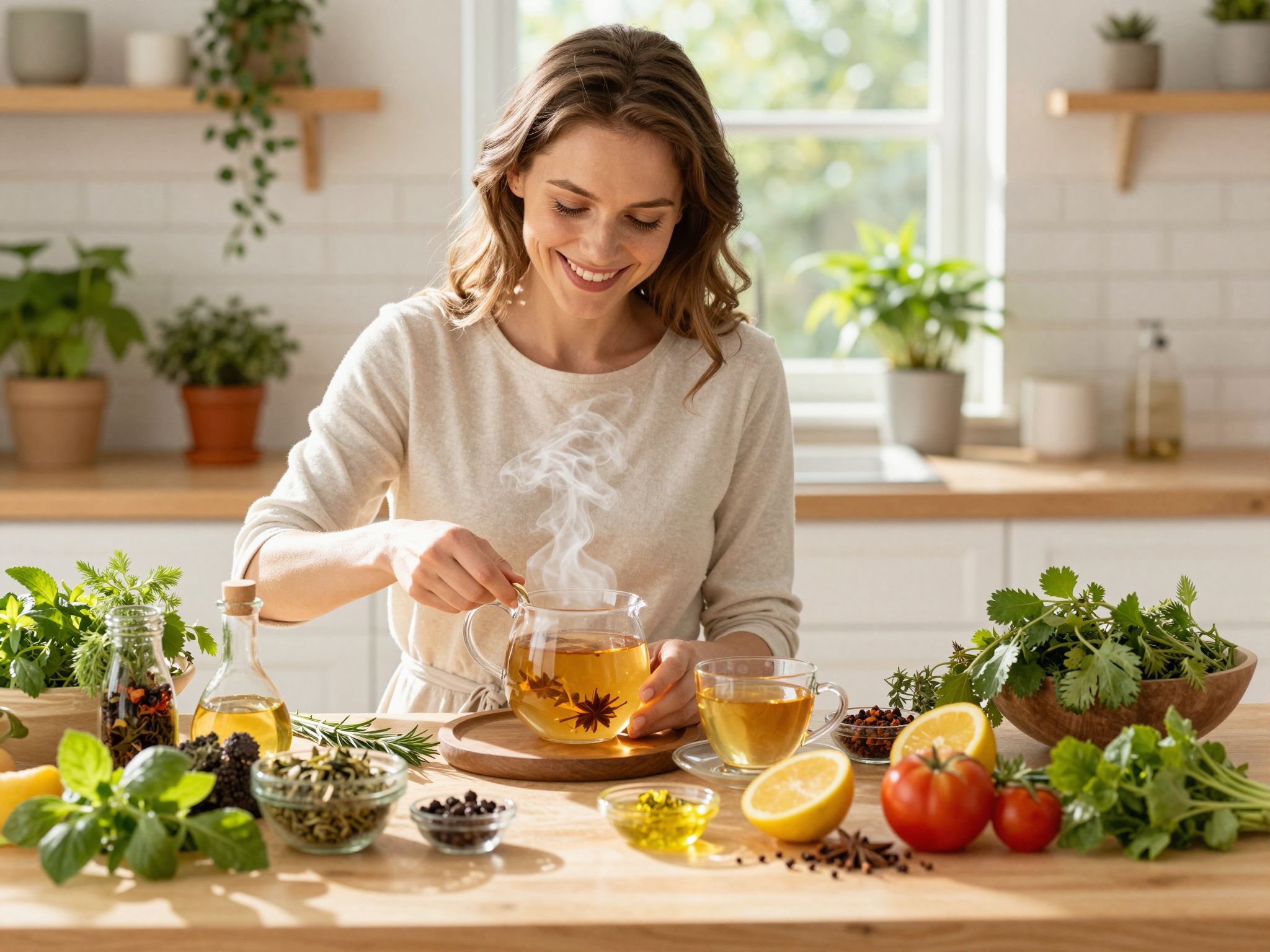 A friss gyógynövények használata fokozza a tea hatékonyságát.