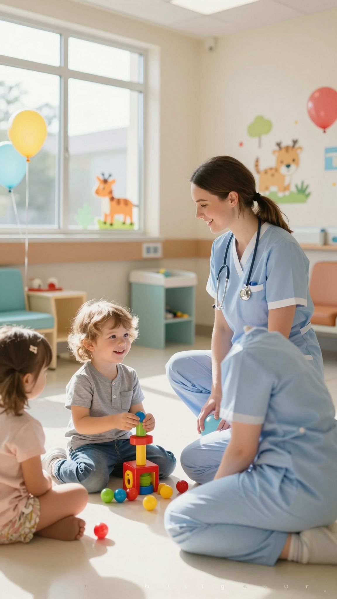 A kórház színes és barátságos hely gyermekeknek.