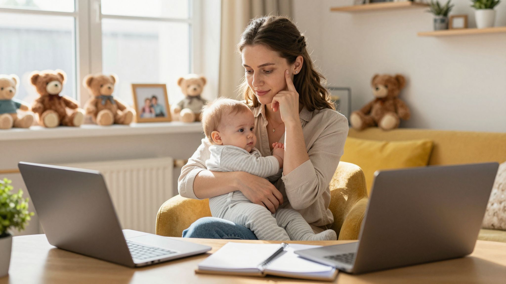 Az anyaság és munka közötti egyensúly kulcsfontosságú kihívás.
