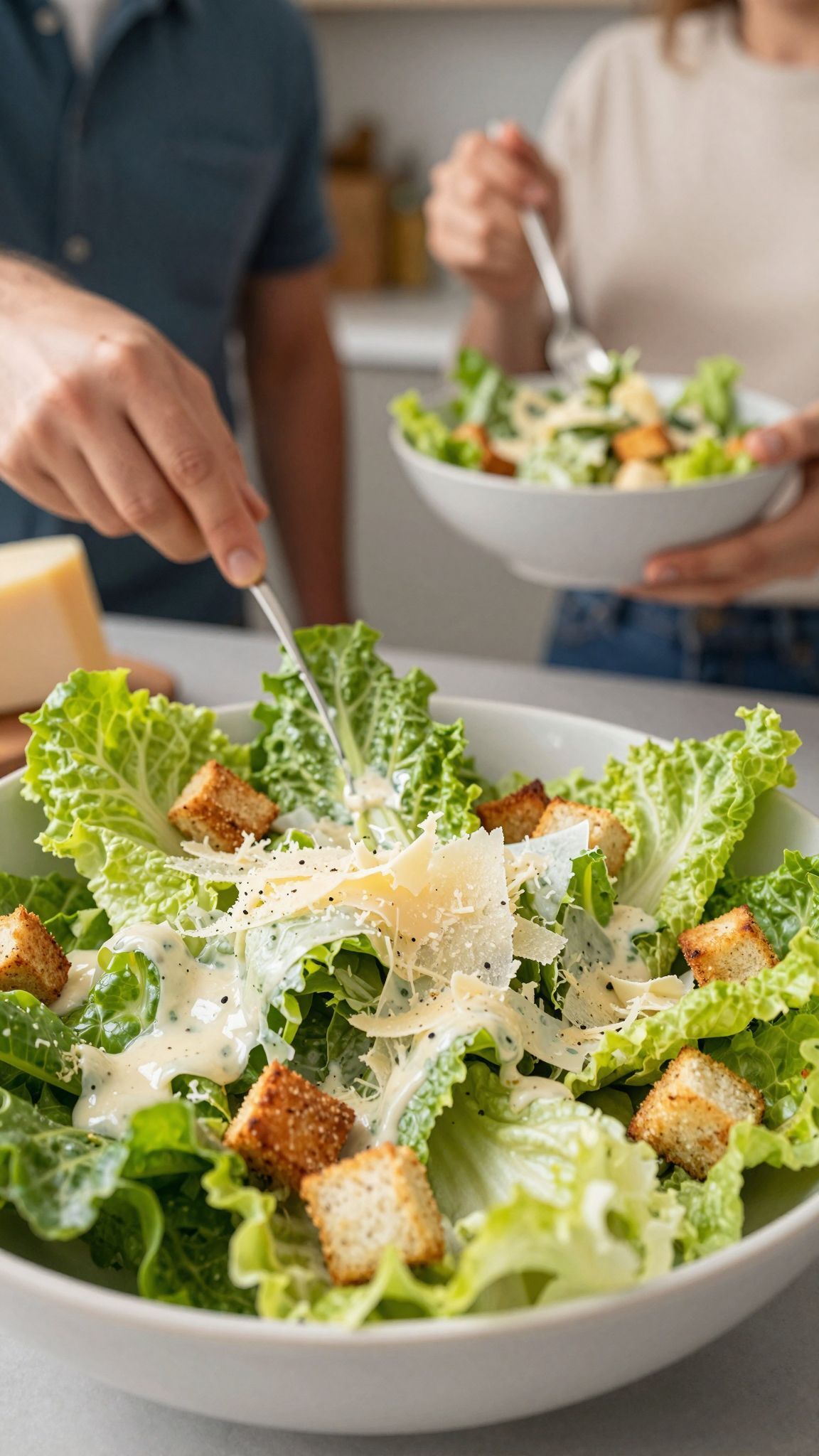 A római saláta adja a Cézár-saláta alapját.