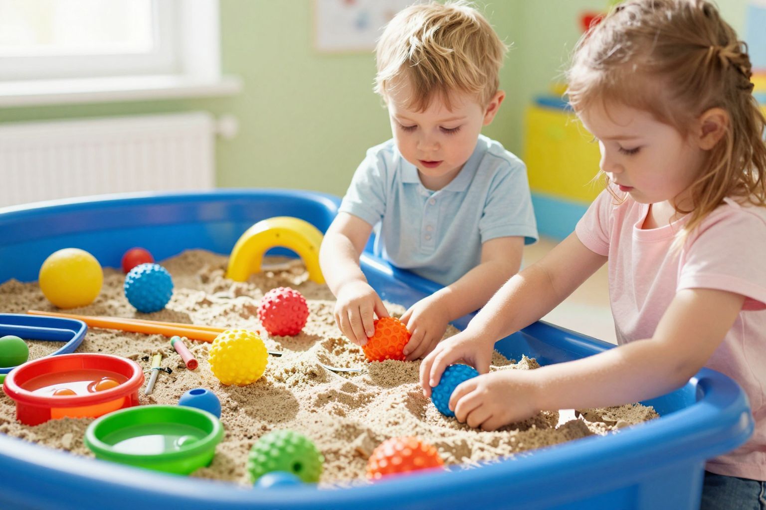 A szenzoros játék fejleszti a motoros készségeket és érzékelést.