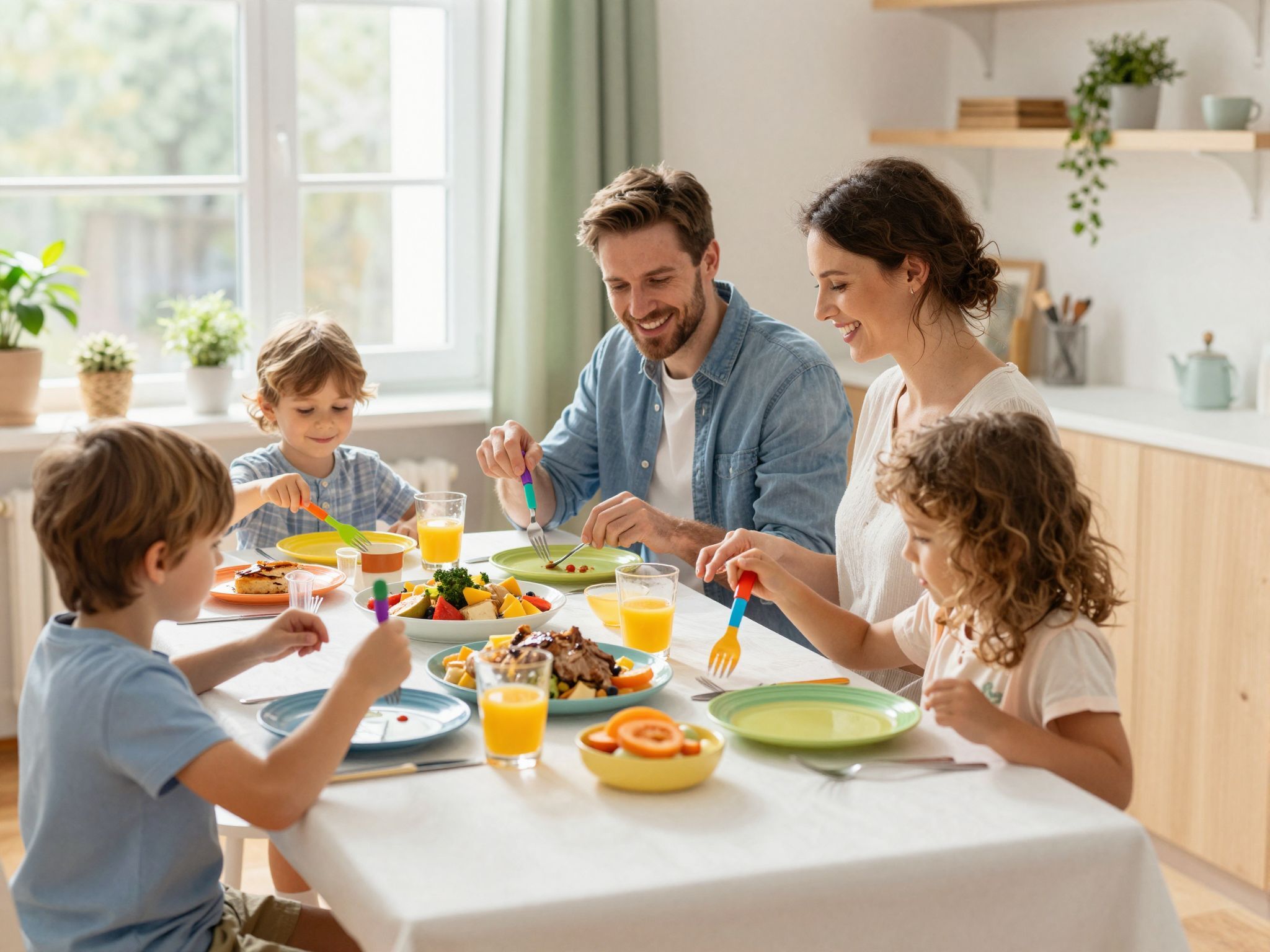 A szülők nyugalma segíti a gyermekek étkezési szokásait.
