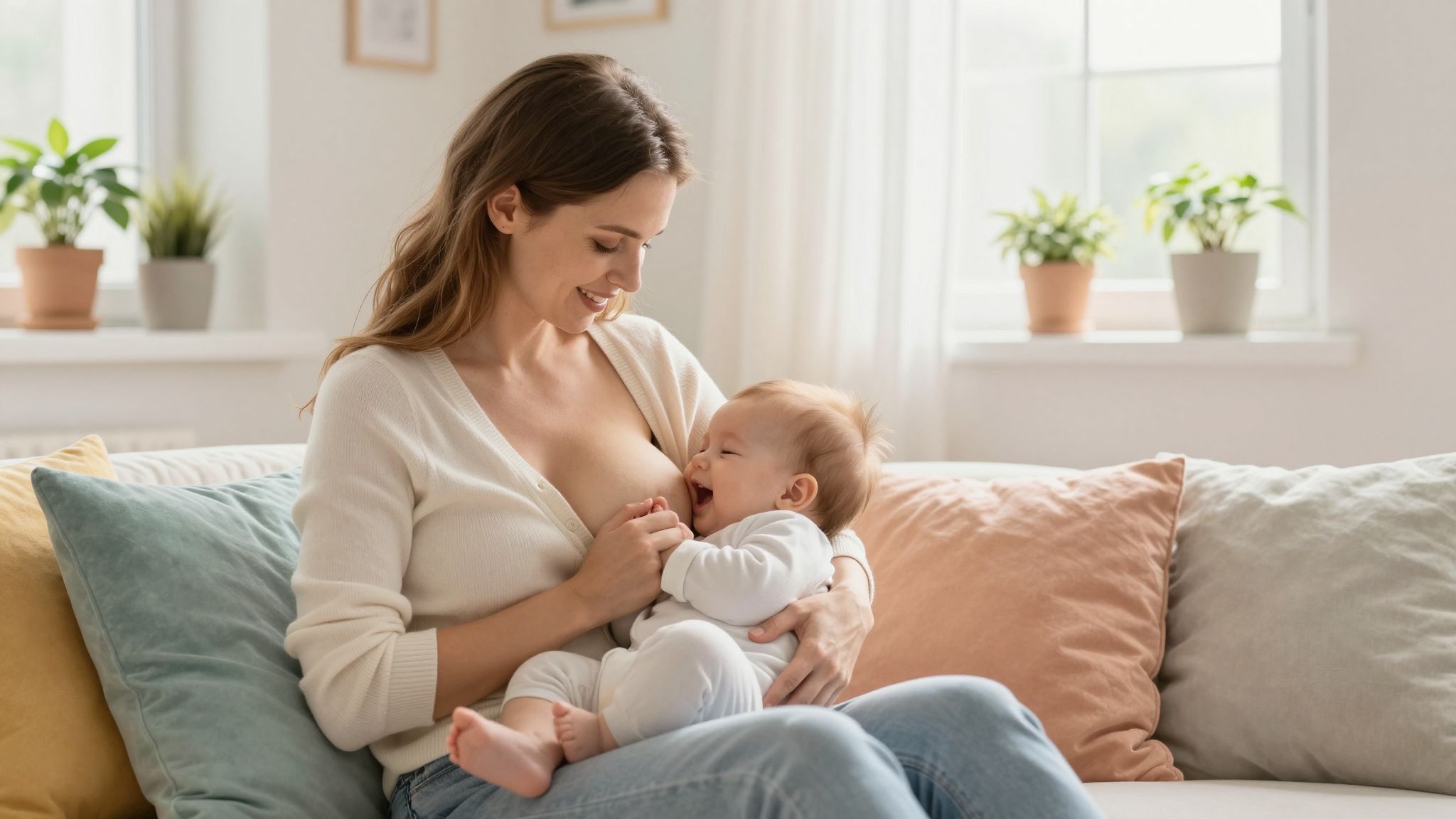 Gyakori szoptatással serkentheted a tejtermelést természetesen.