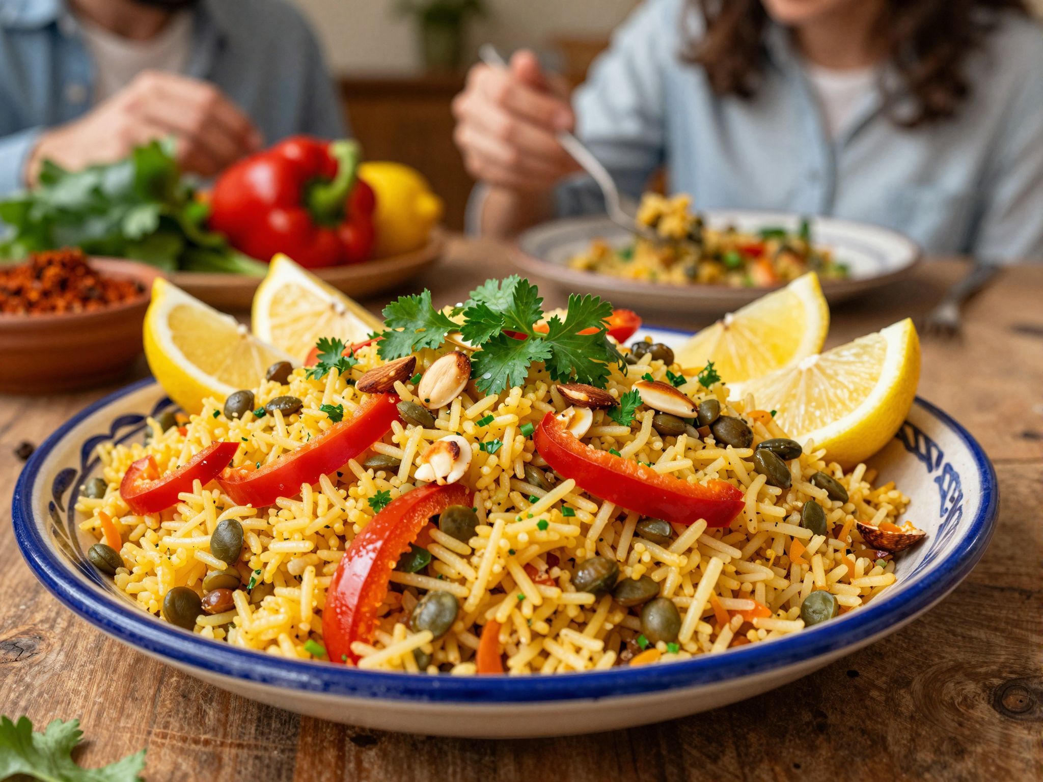 A marokkói lencse piláf fűszerei különleges élményt nyújtanak.