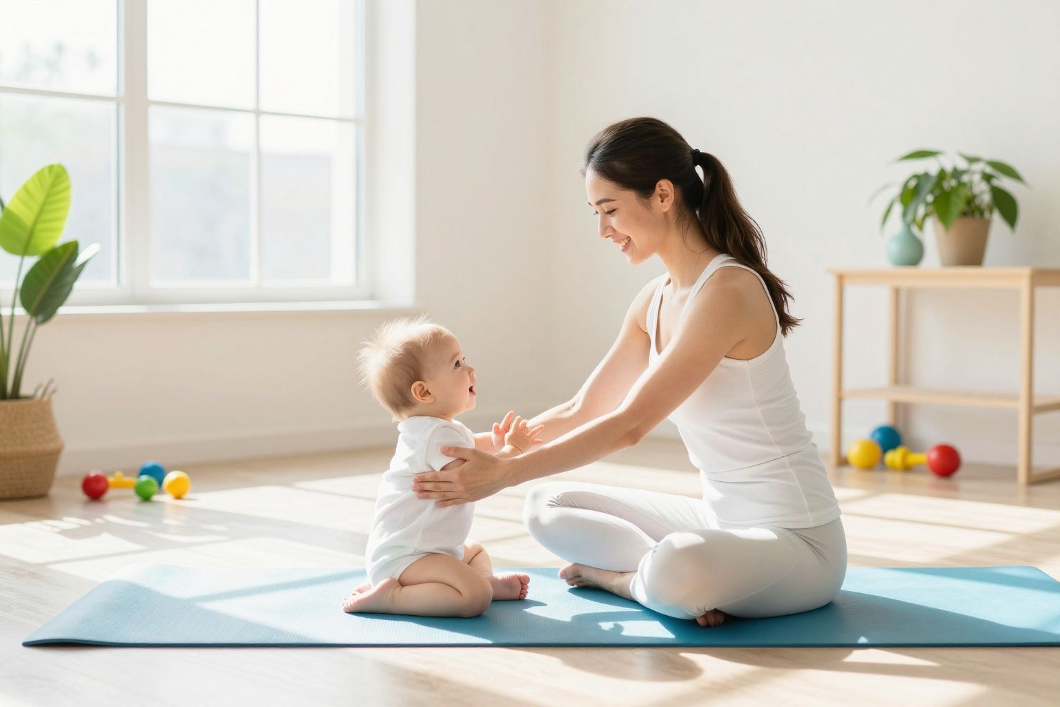 A közös jógázás erősíti a baba és szülő kapcsolatát.