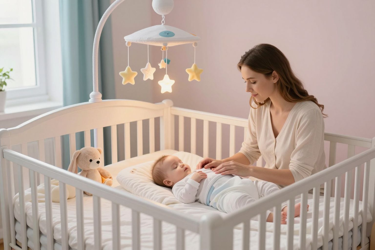 A nyugodt alvás hozzájárul a csecsemő fejlődéséhez.