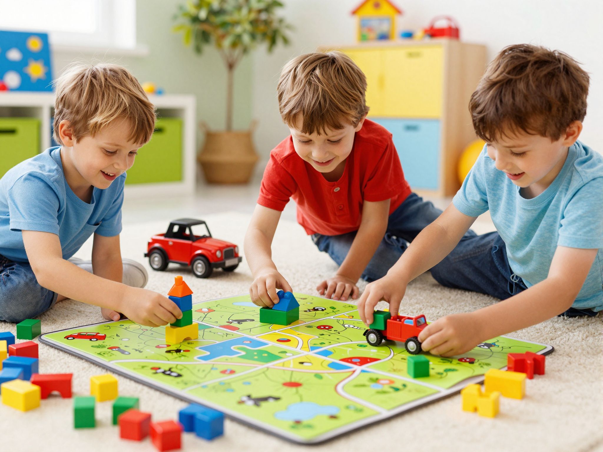 A kisfiúk játékai fejlesztik a háromdimenziós gondolkodást.