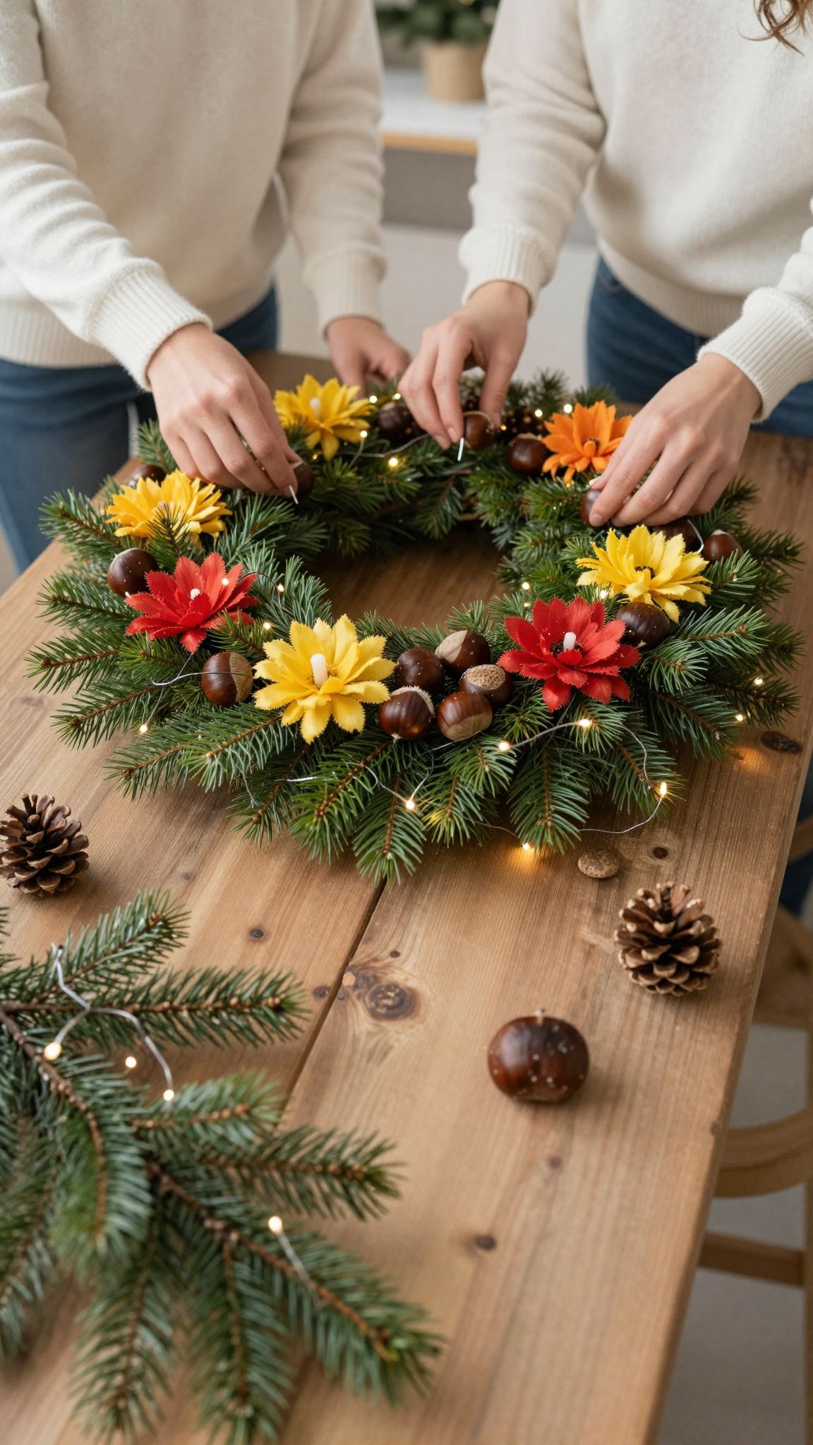 A koszorú hűvös, száraz helyen tárolva tovább él.