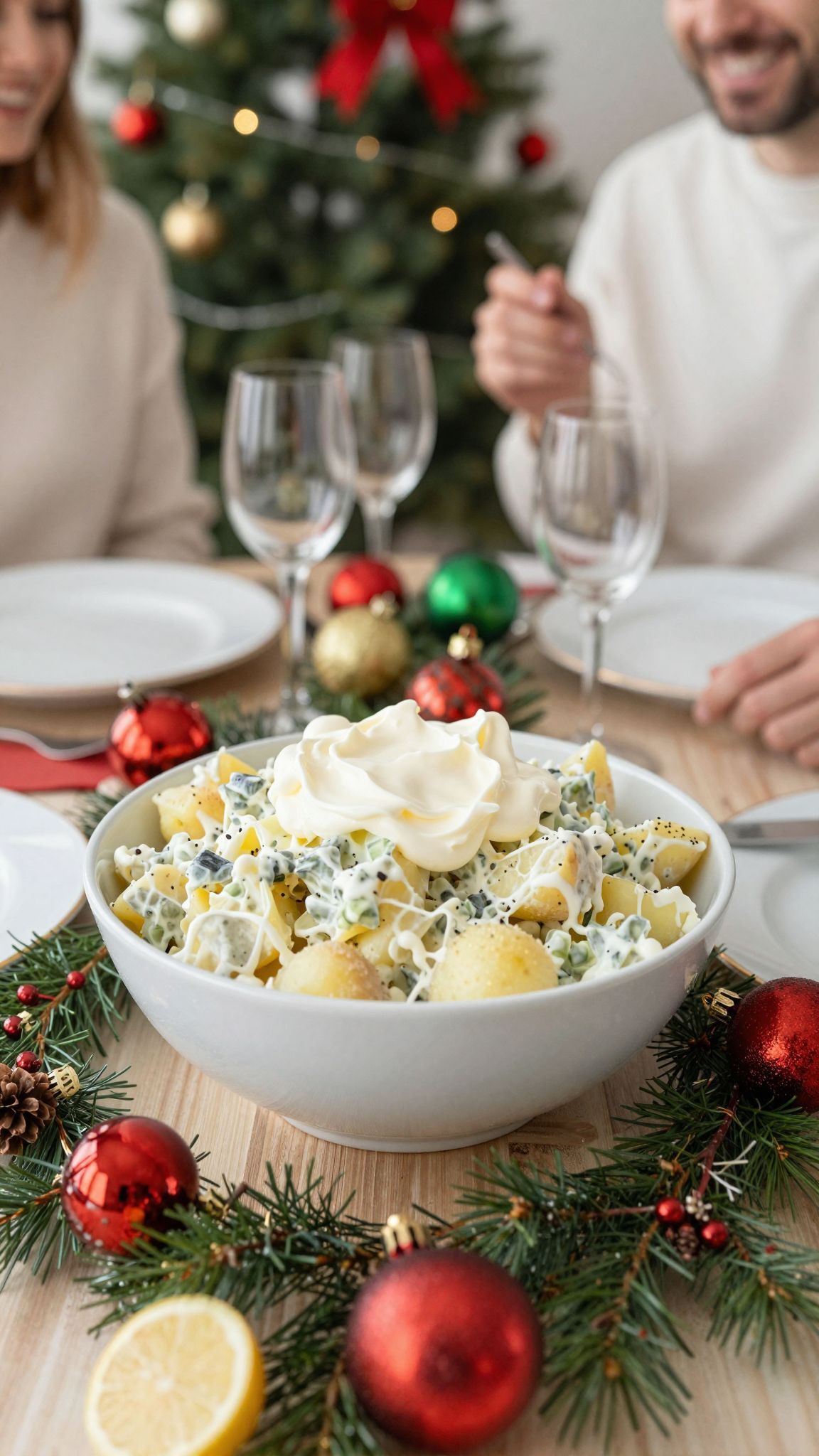 A majonéz dúsítja a krumplisaláta ízét és állagát.