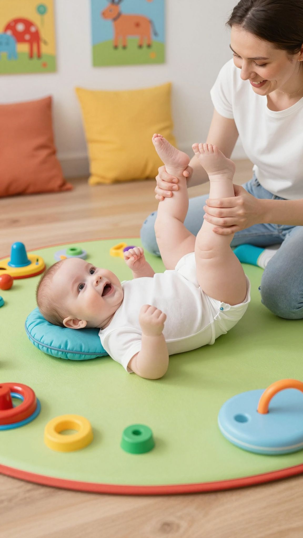 A csípőtorna segít a baba mozgásfejlődésében.