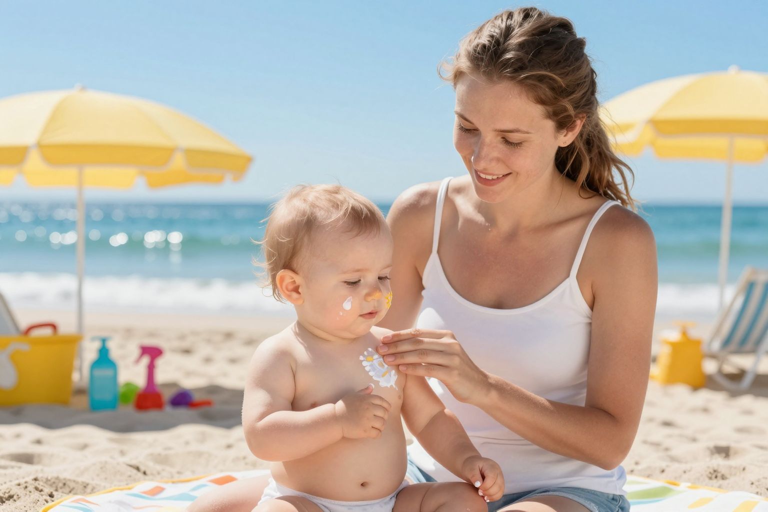 A babák bőrének védelmében elengedhetetlen a napvédelem.
