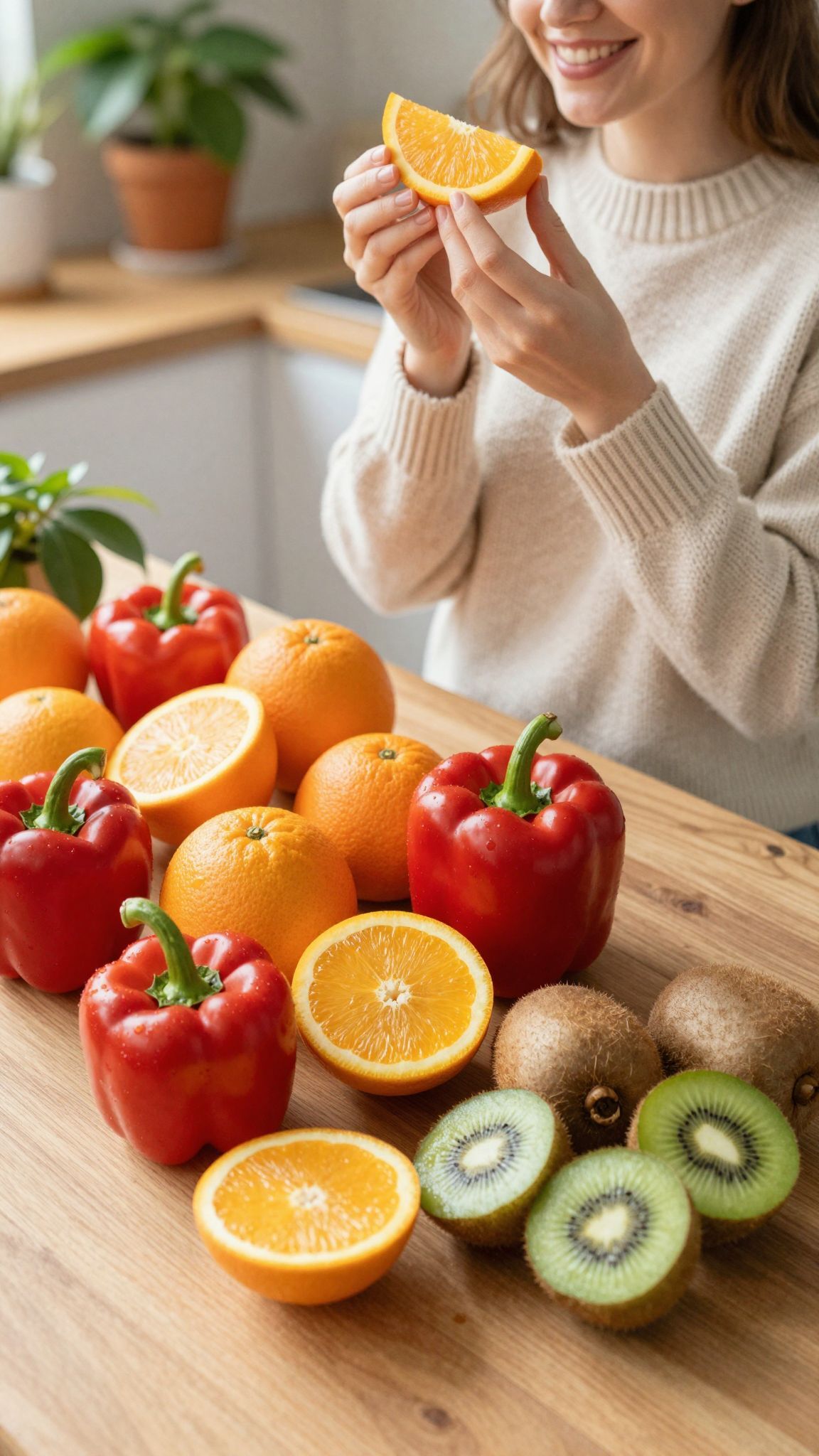 A kiwi a legmagasabb C-vitamin tartalmú gyümölcs.