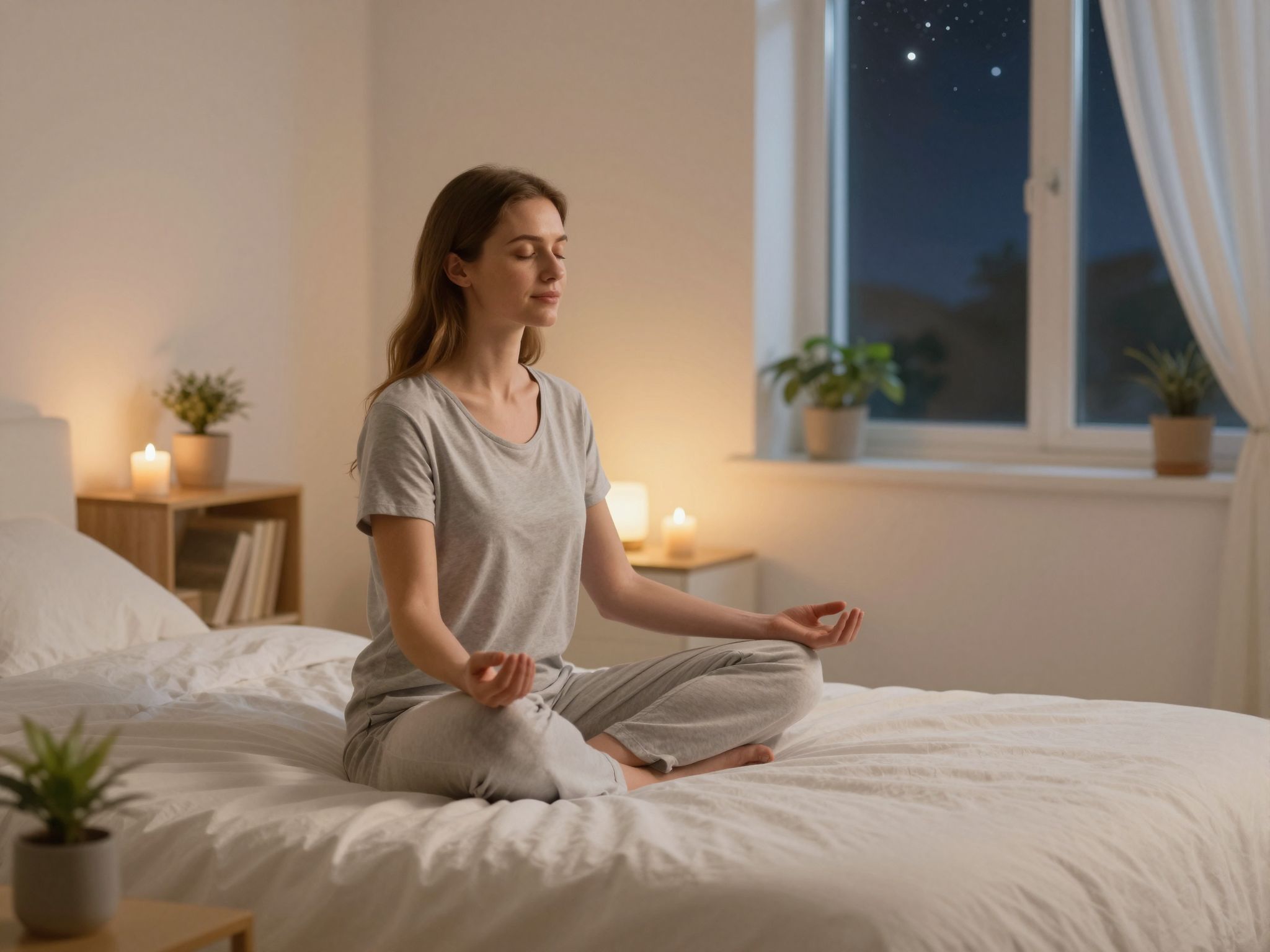 A meditáció segít csökkenteni az alvás előtti stresszt.