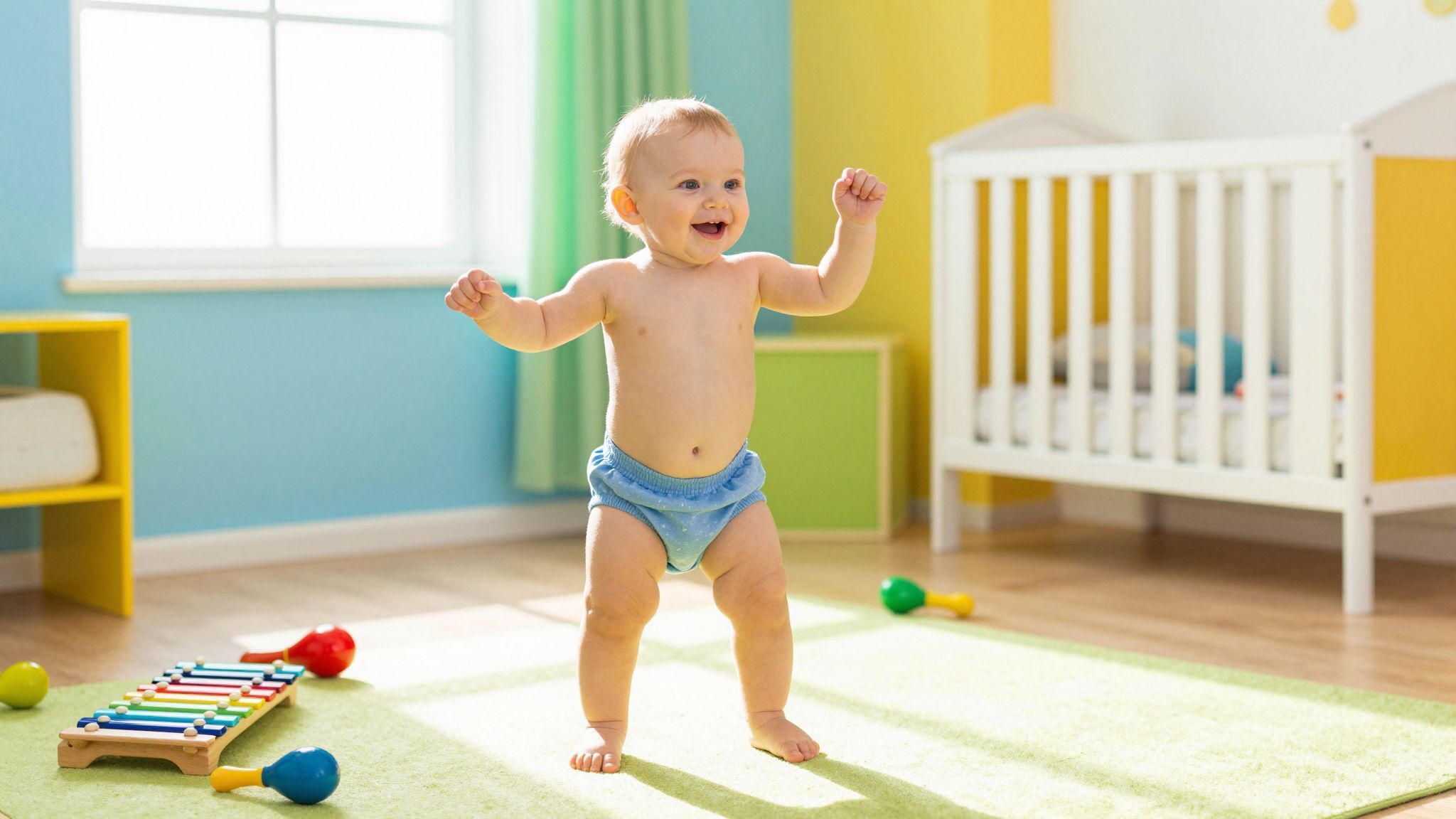 A zene serkenti a babák motoros fejlődését és kreativitását.