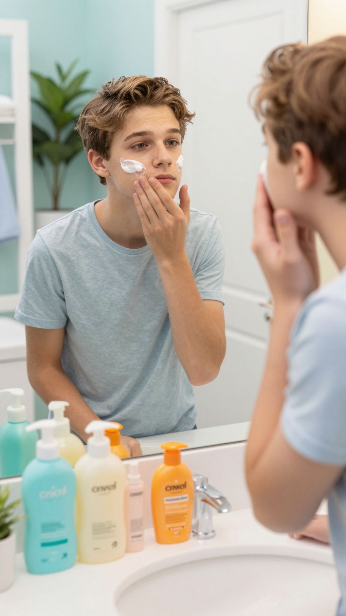 A fiúknak is fontos a bőrápolás első lépései.