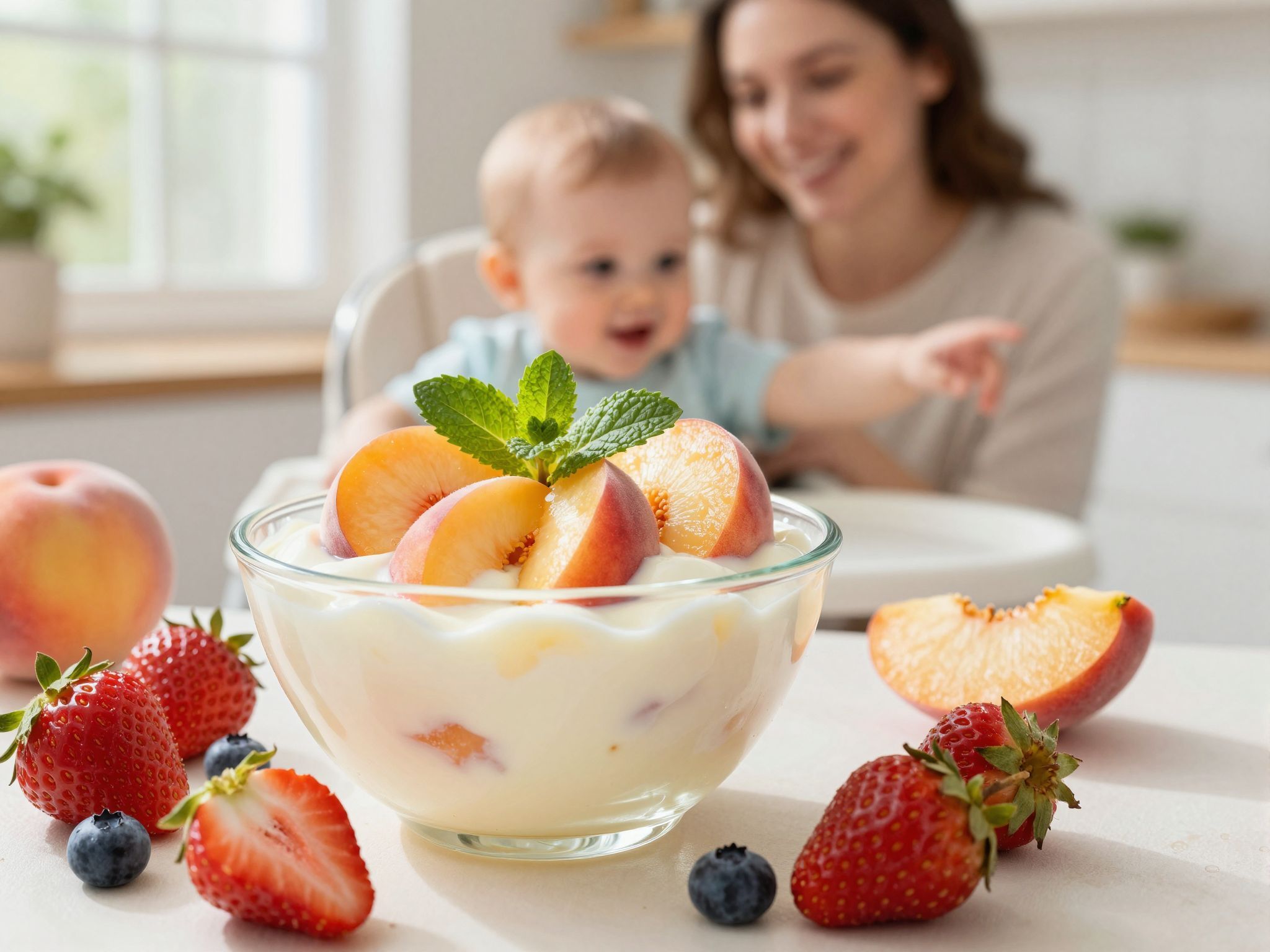 A hűtött barackos joghurtkrém ideális nyári édesség babáknak.