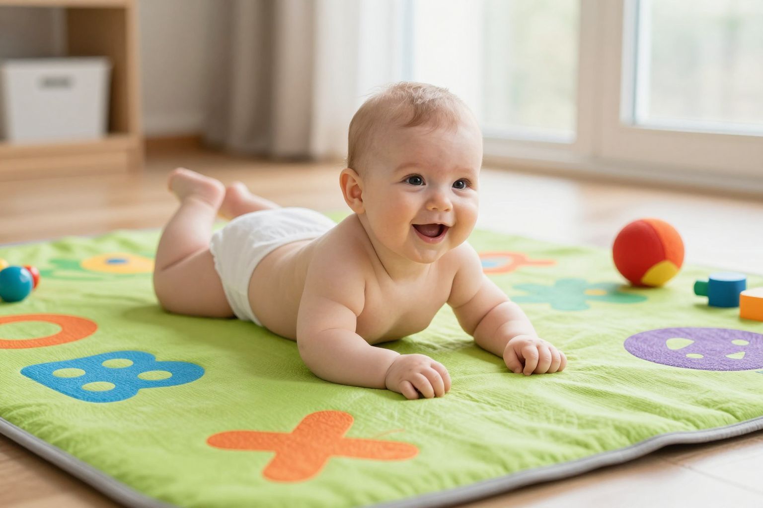 A hasra fektetés elősegíti a baba finommotorikus fejlődését.