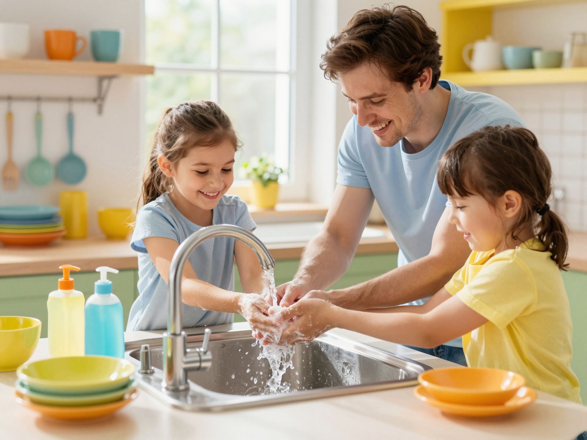 A kézmosás játékosan tanítja a gyerekeket a higiéniára.
