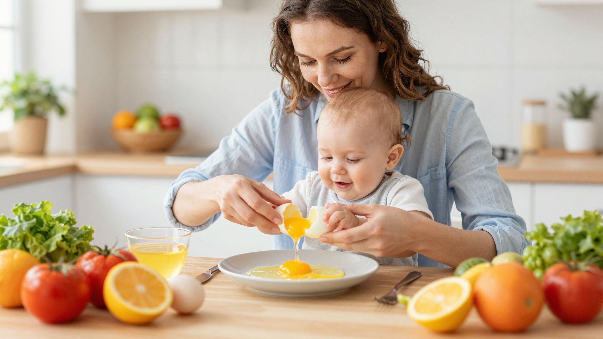 A tojás sárgája gazdag tápanyagokban, ideális a fejlődéshez.