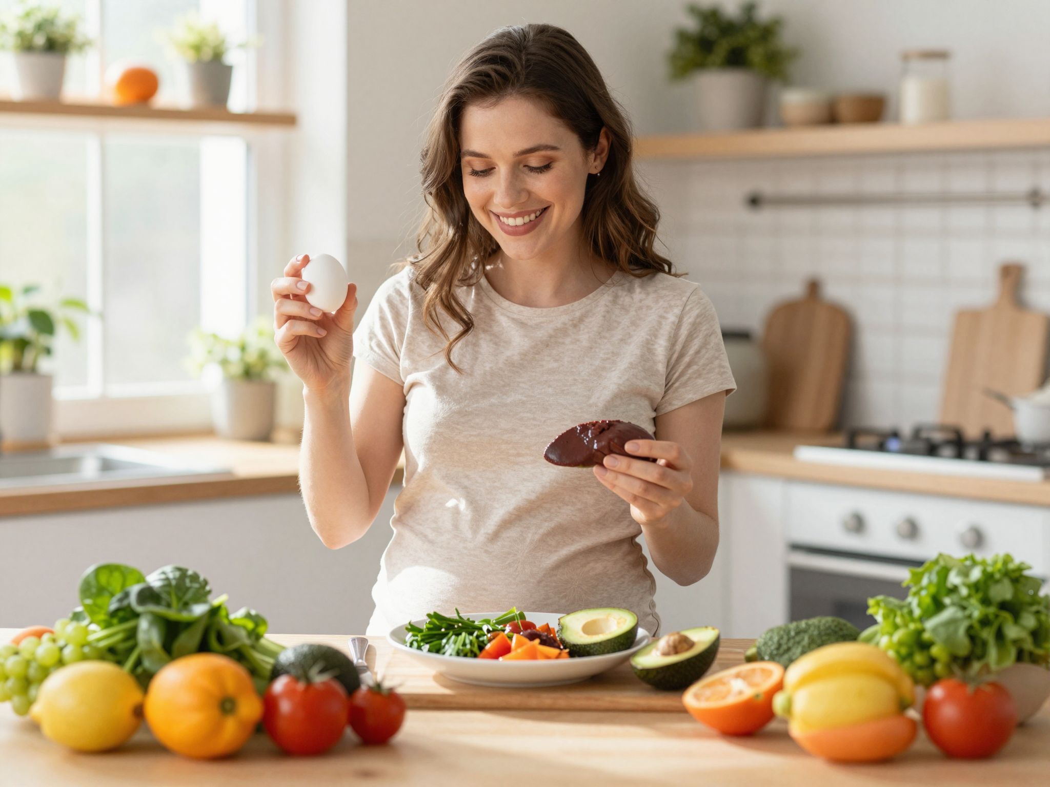 A máj és tojás kiváló folsavforrások terhesség alatt.