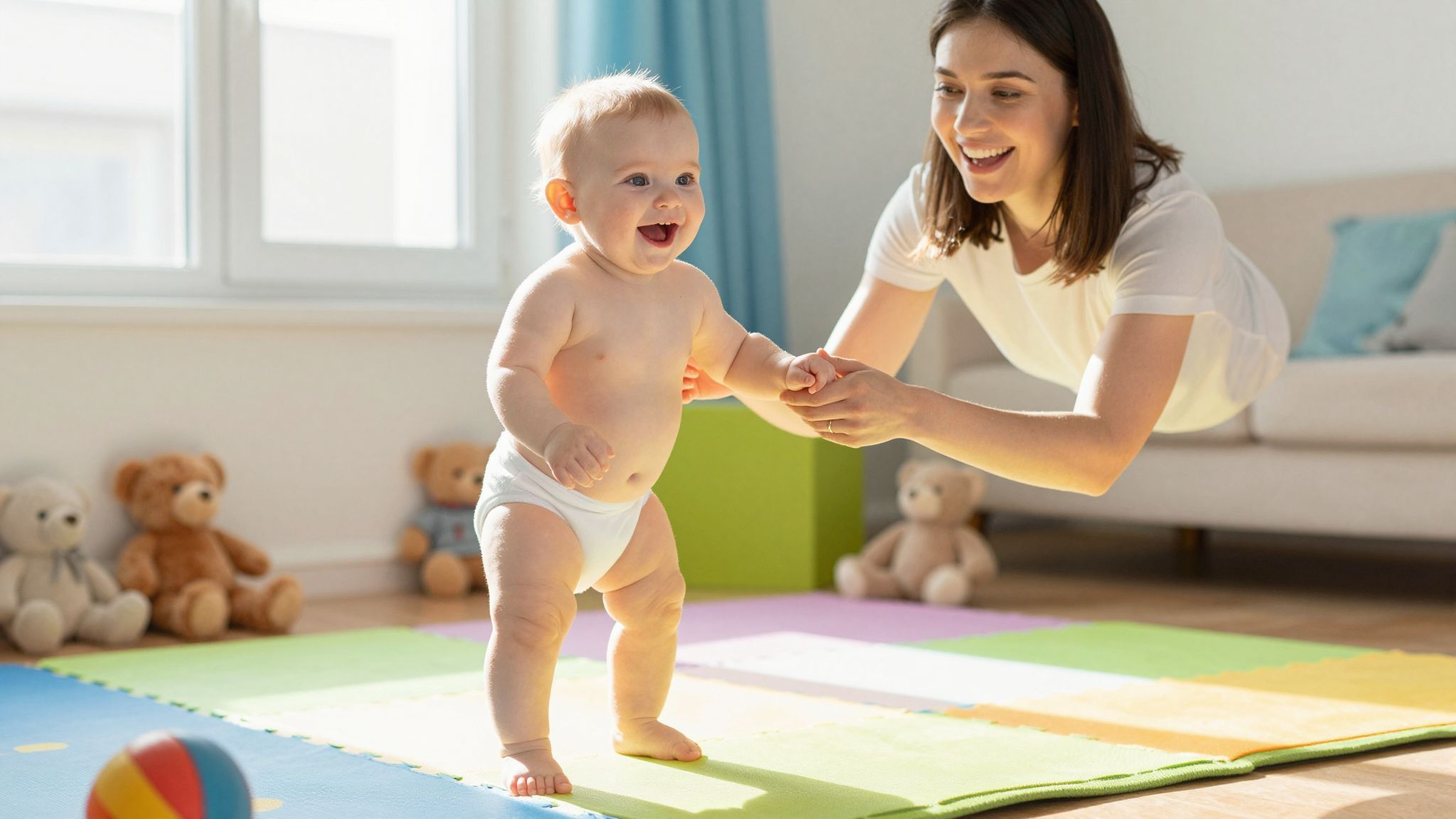 A mozgás serkenti a baba érzelmi kötődéseit és fejlődését.