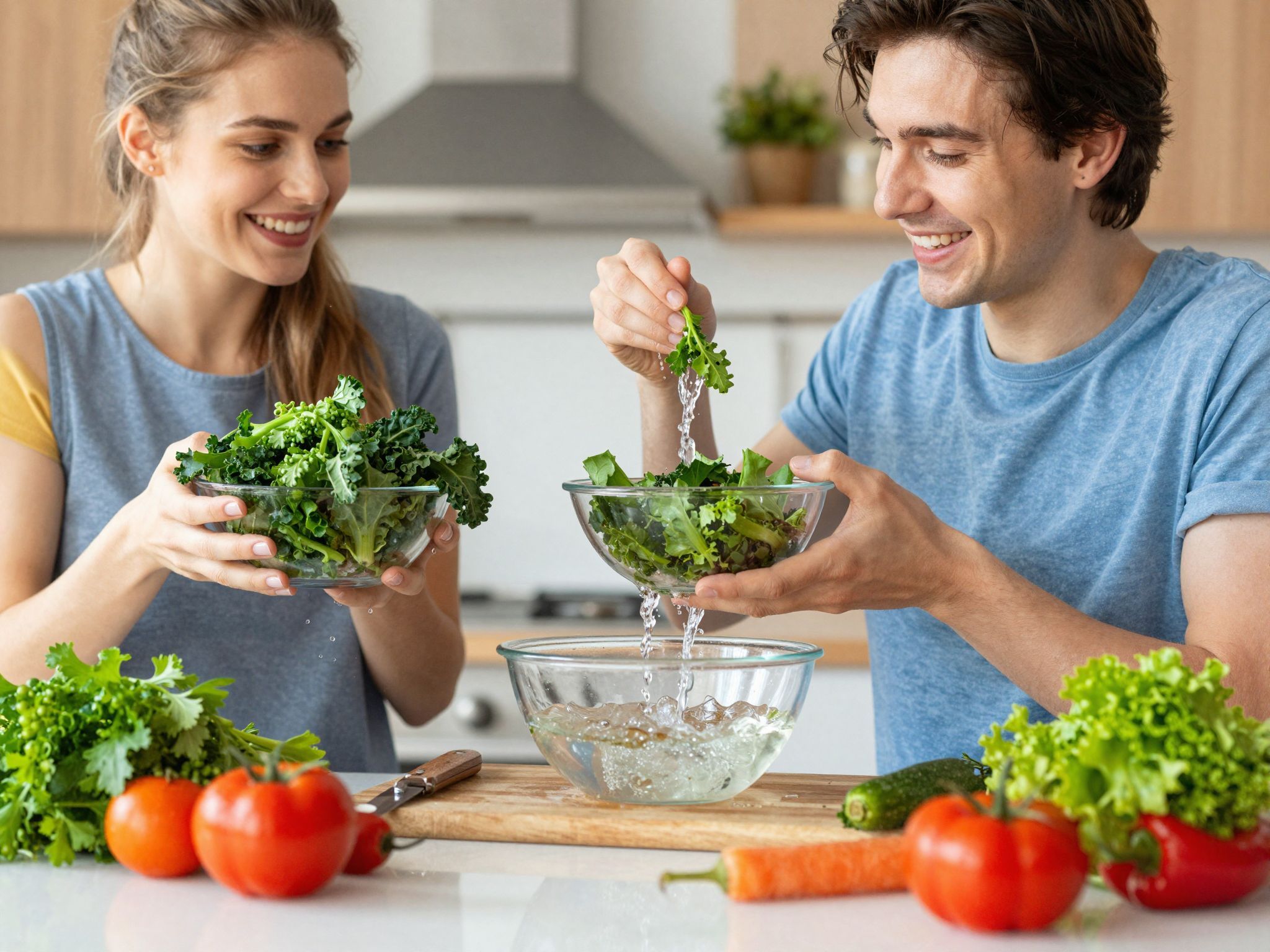 A csípős víz segít gyorsan rehidratálni a zöldségeket.